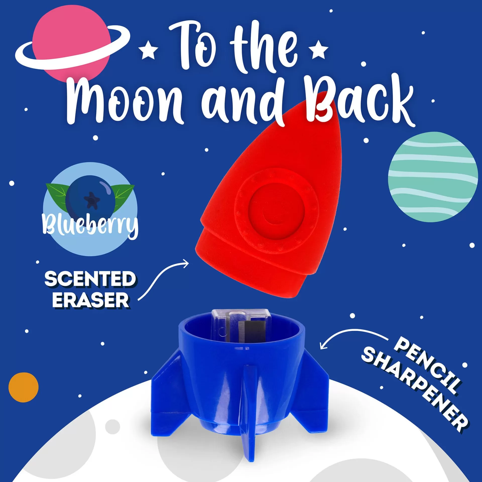 Legami Milano Spitzer | Radiergummis Und Korrekturroller^Anspitzer mit Radiergummi - To The Moon And Back