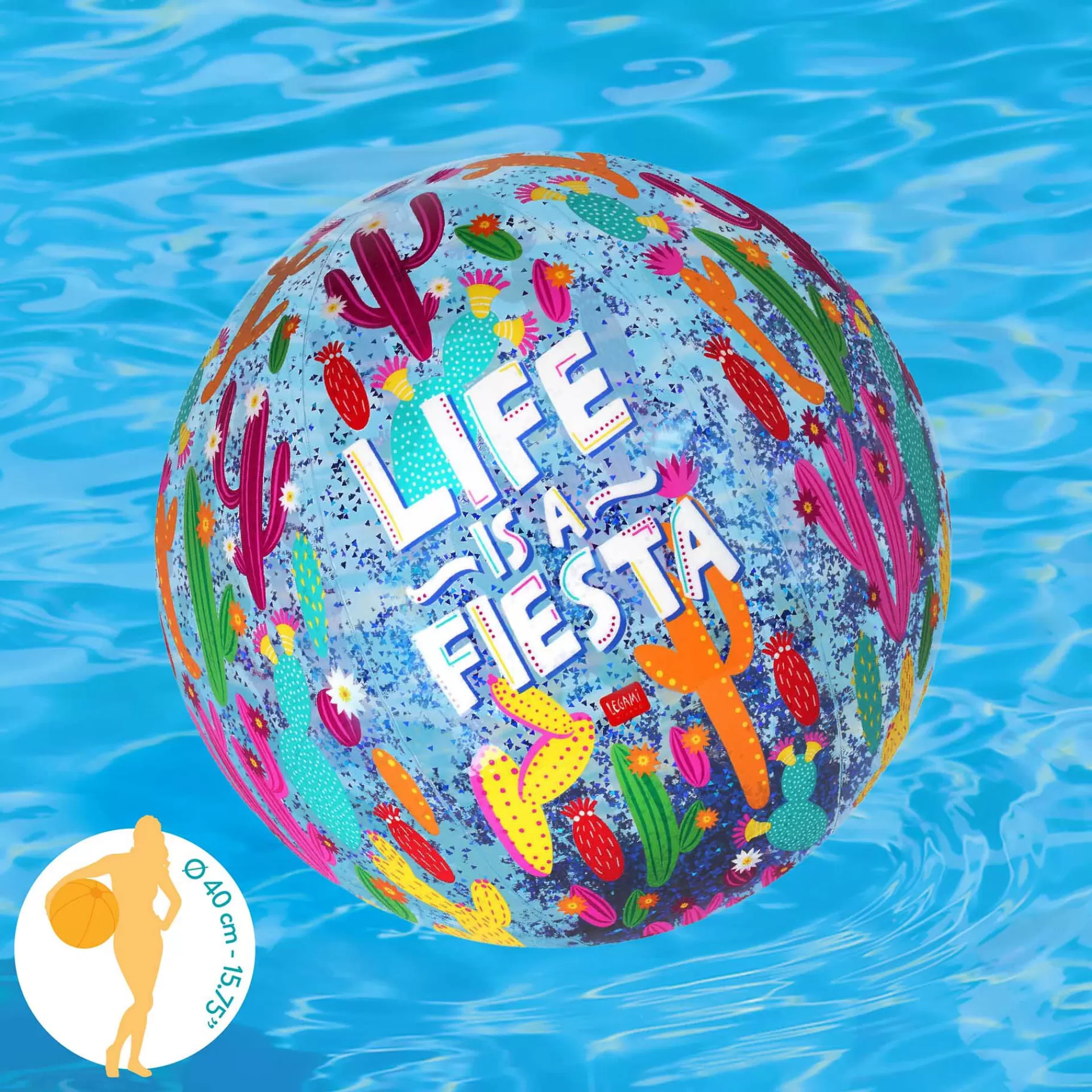 Legami Milano Spiele Am Strand | Schlauchboote^Aufblasbarer Strandball - Glitter Beach Ball
