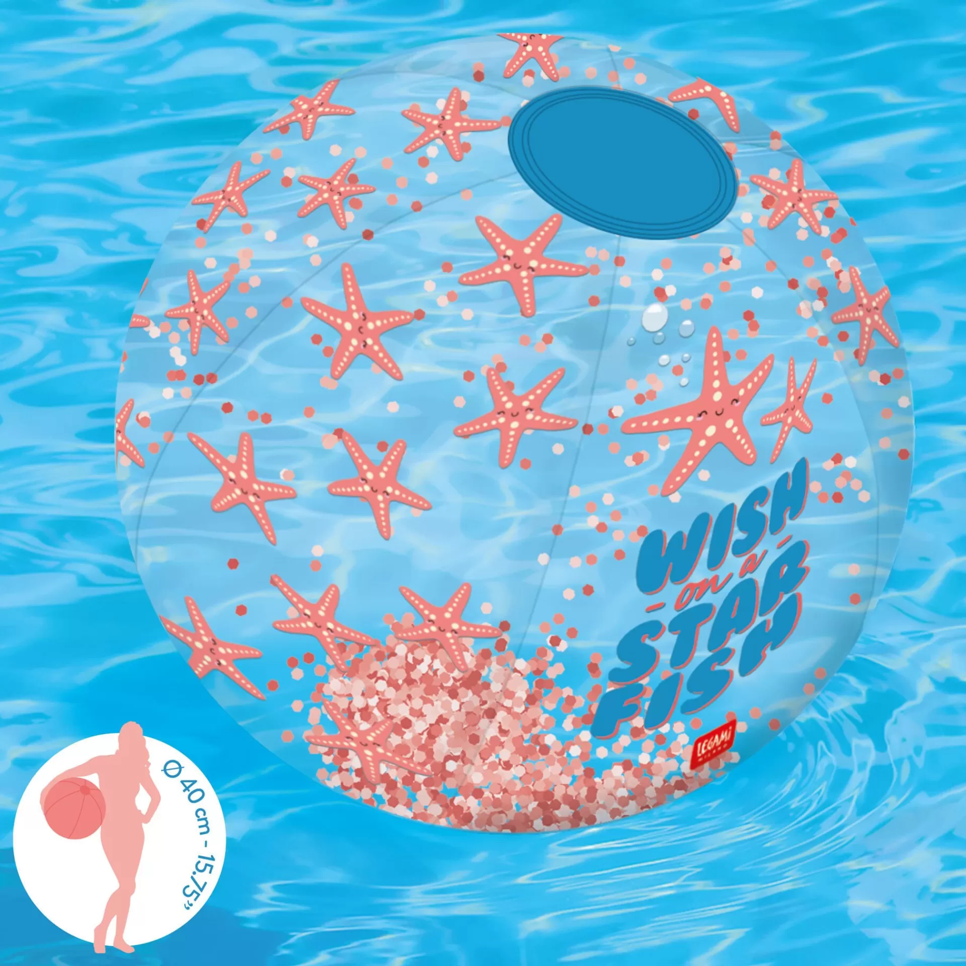 Legami Milano Spiele Am Strand | Schlauchboote^Aufblasbarer Strandball - Glitter Beach Ball