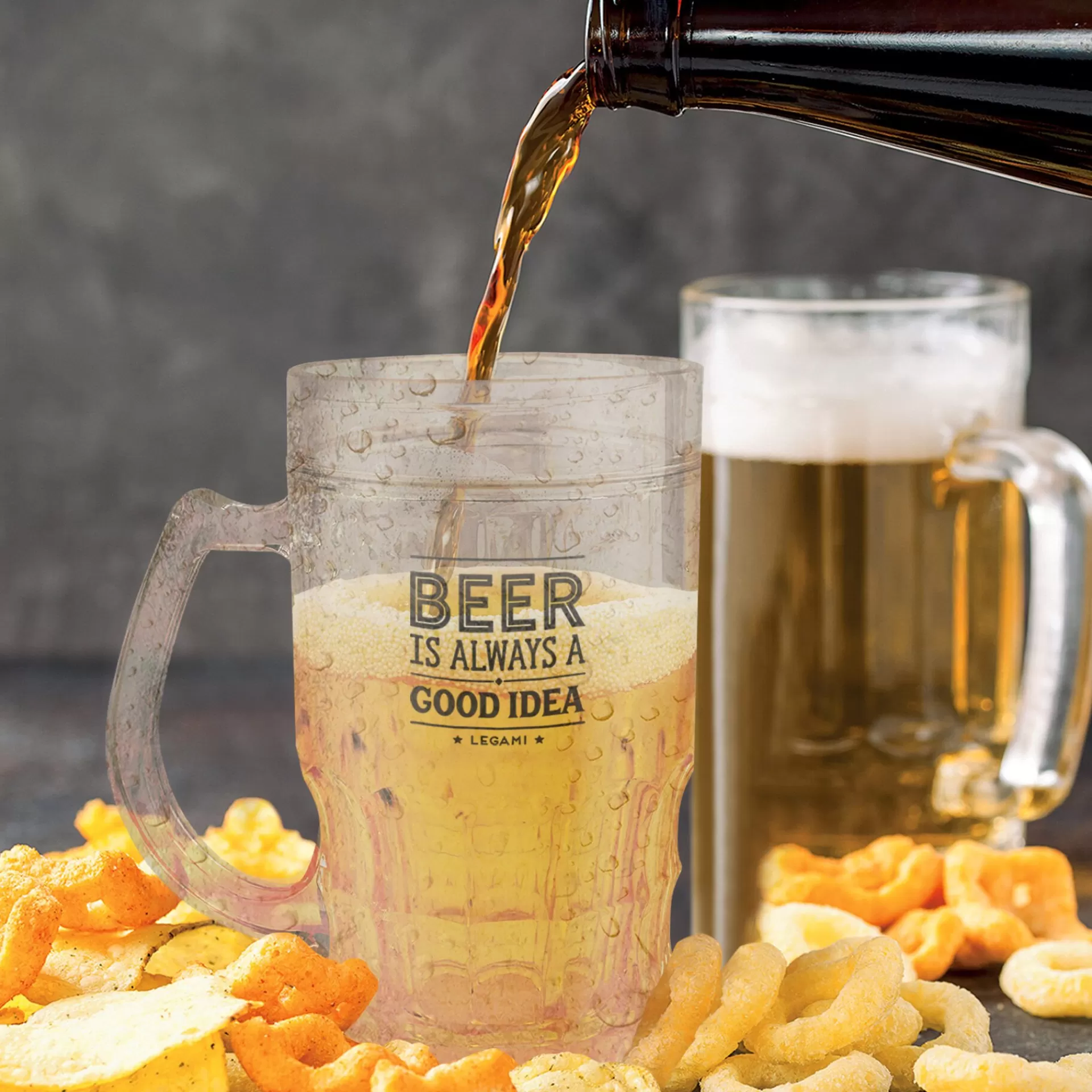 Legami Milano Cocktail Hour^Bierkrug mit Kühlfunktion - Cooling Beer Mug