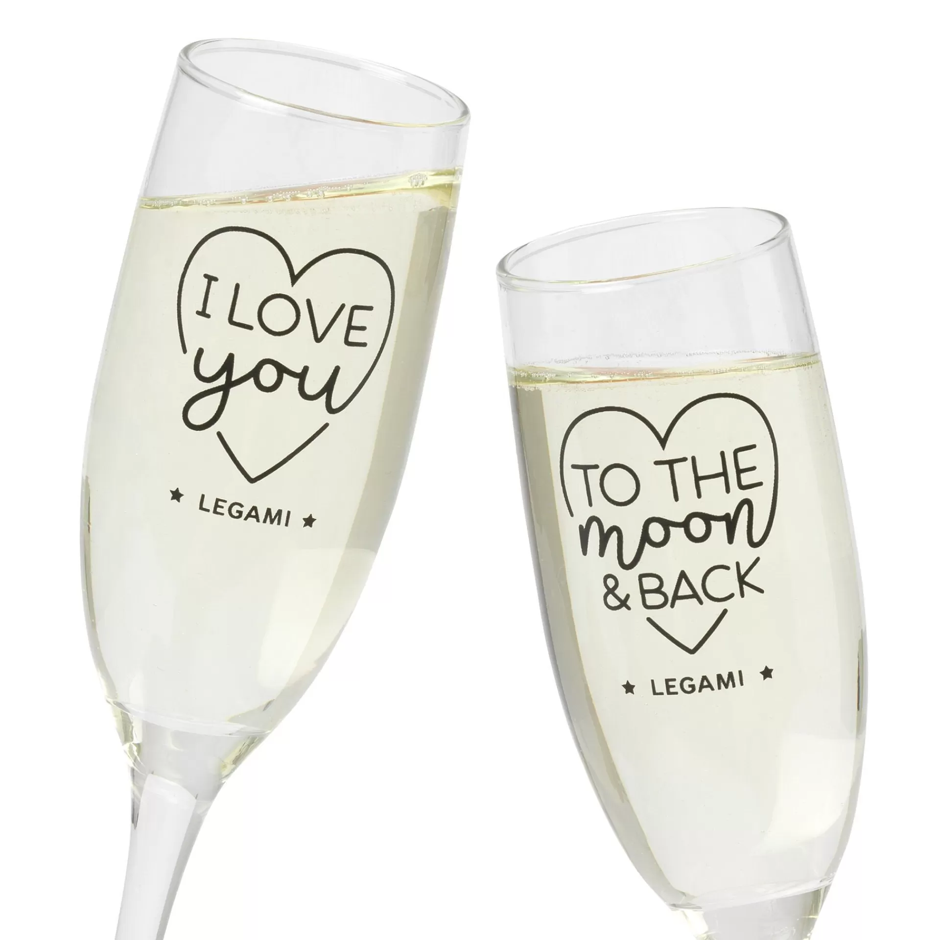 Legami Milano Cocktail Hour^2er-Set Sektgläser - Cheers to Love