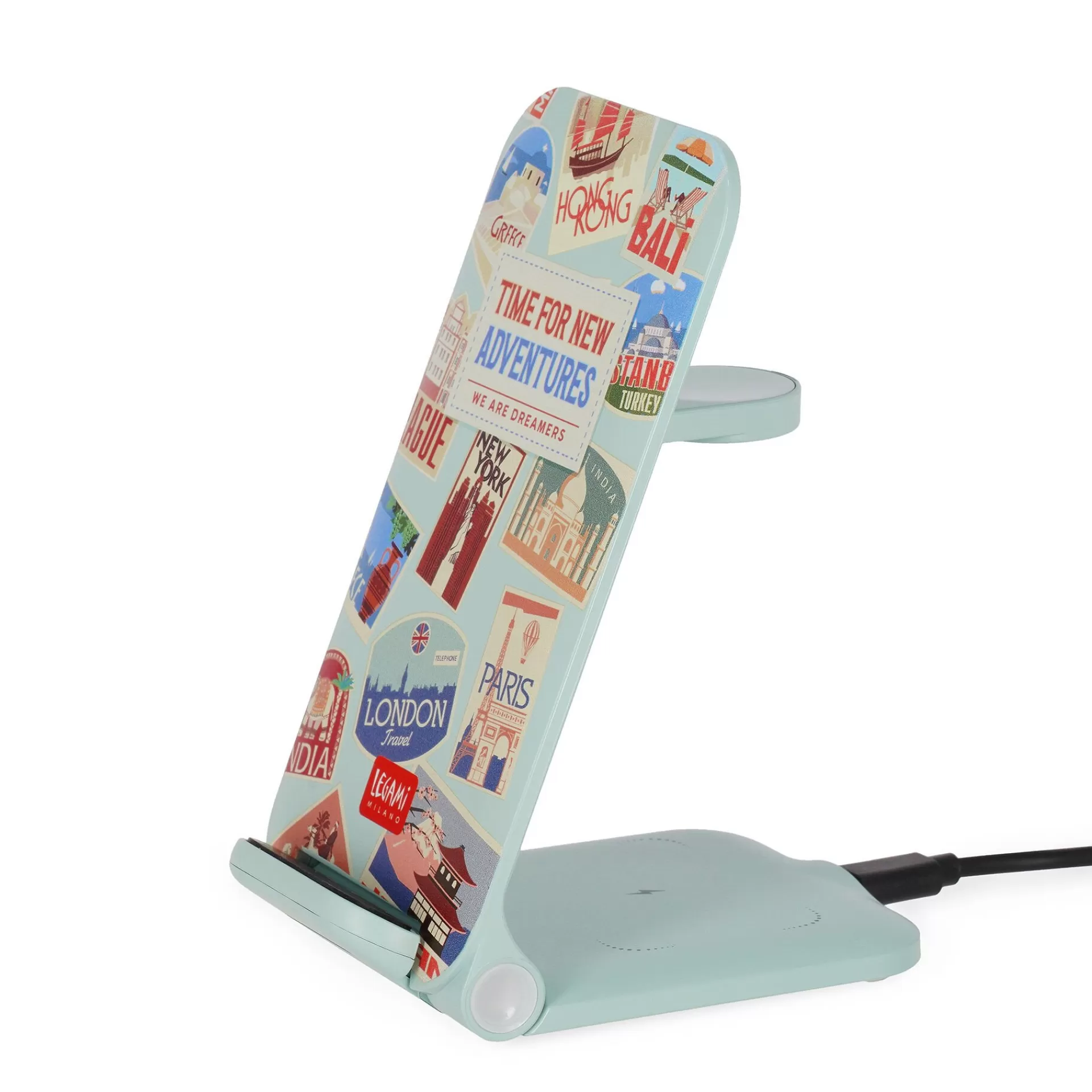 Legami Milano Power-Banks Und Ladegeräte^Kabellose 3-in-1-Ladestation - Charging Station