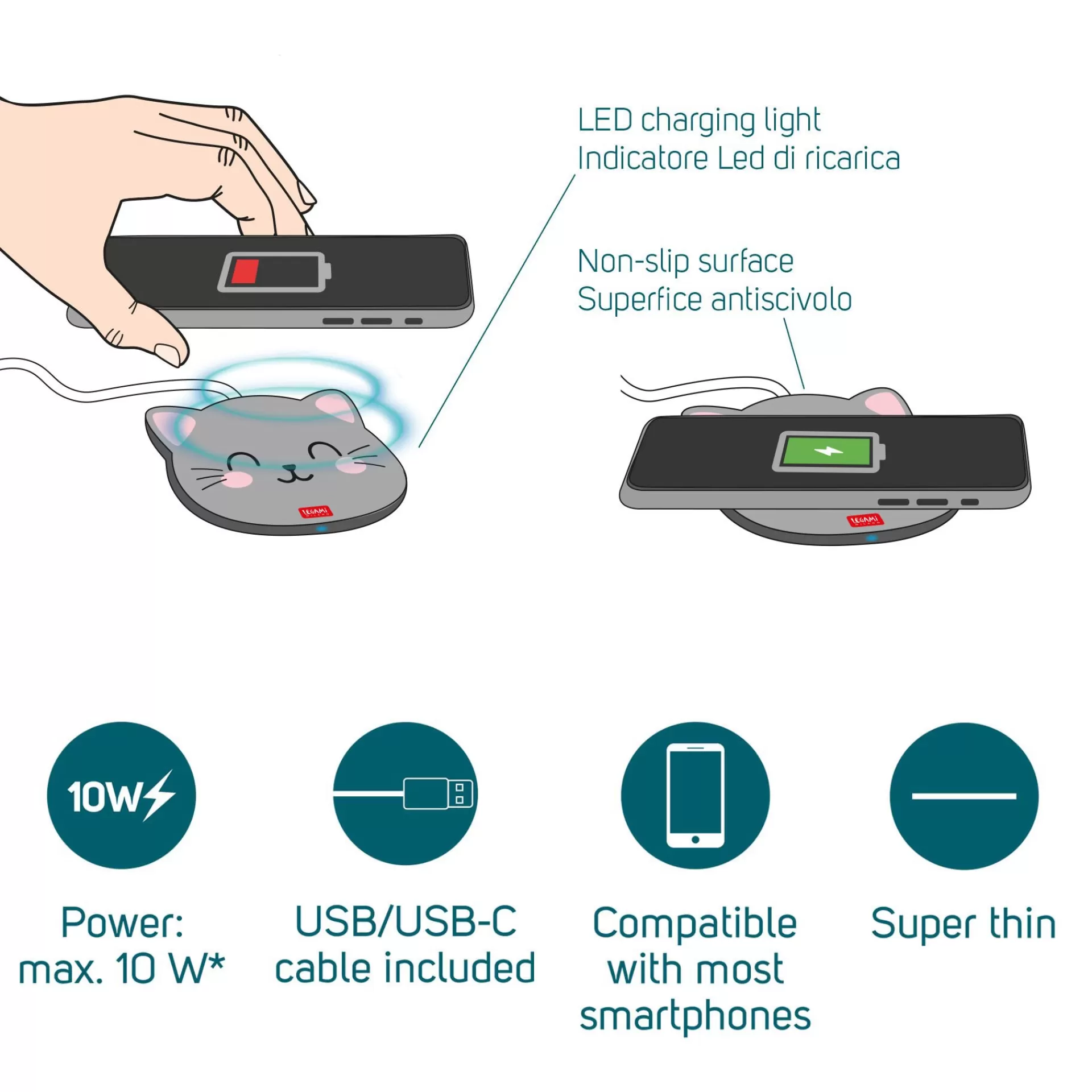 Legami Milano Power-Banks Und Ladegeräte^Kabellose Ladestation für Smartphone - Super Fast