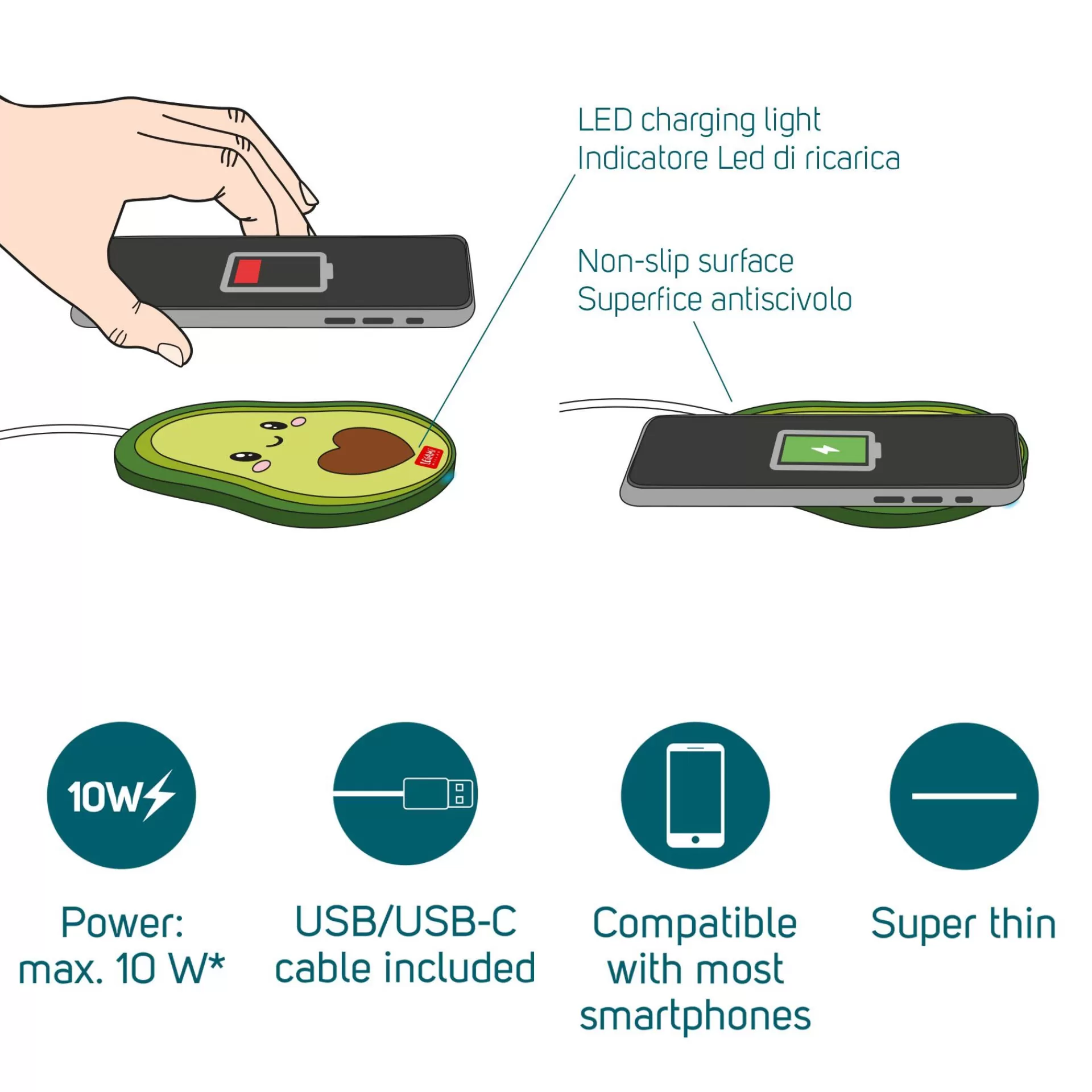 Legami Milano Power-Banks Und Ladegeräte^Kabellose Ladestation für Smartphone - Super Fast