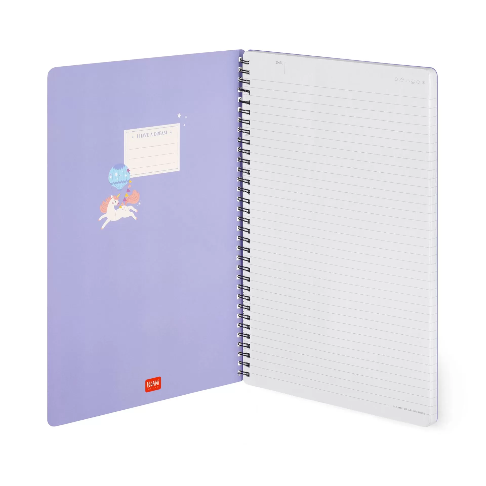 Legami Milano Linierte Hefte^Liniertes Notizbuch -Maxi - Spiralbindung - A5-Format