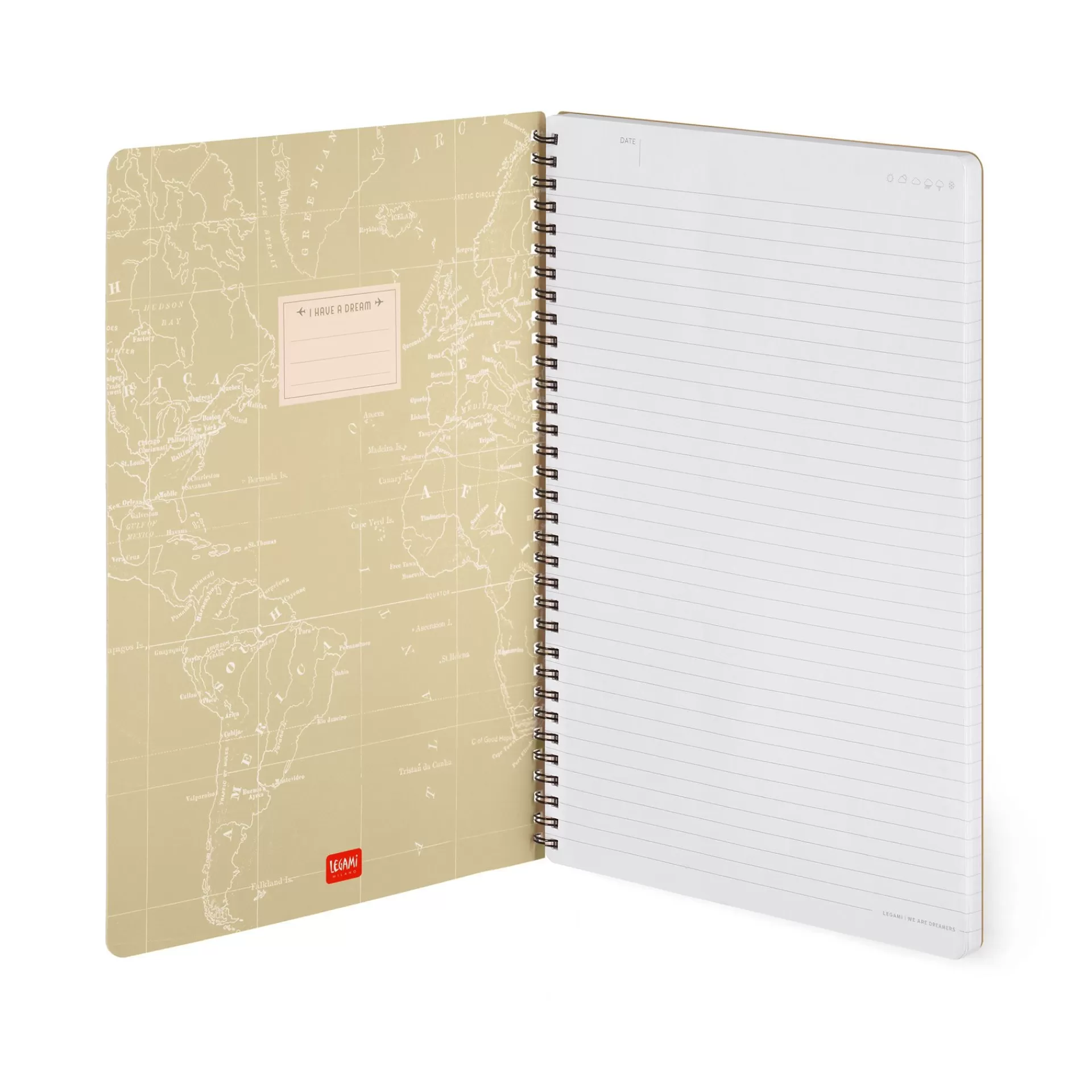 Legami Milano Linierte Hefte^Liniertes Notizbuch -Maxi - Spiralbindung - A5-Format