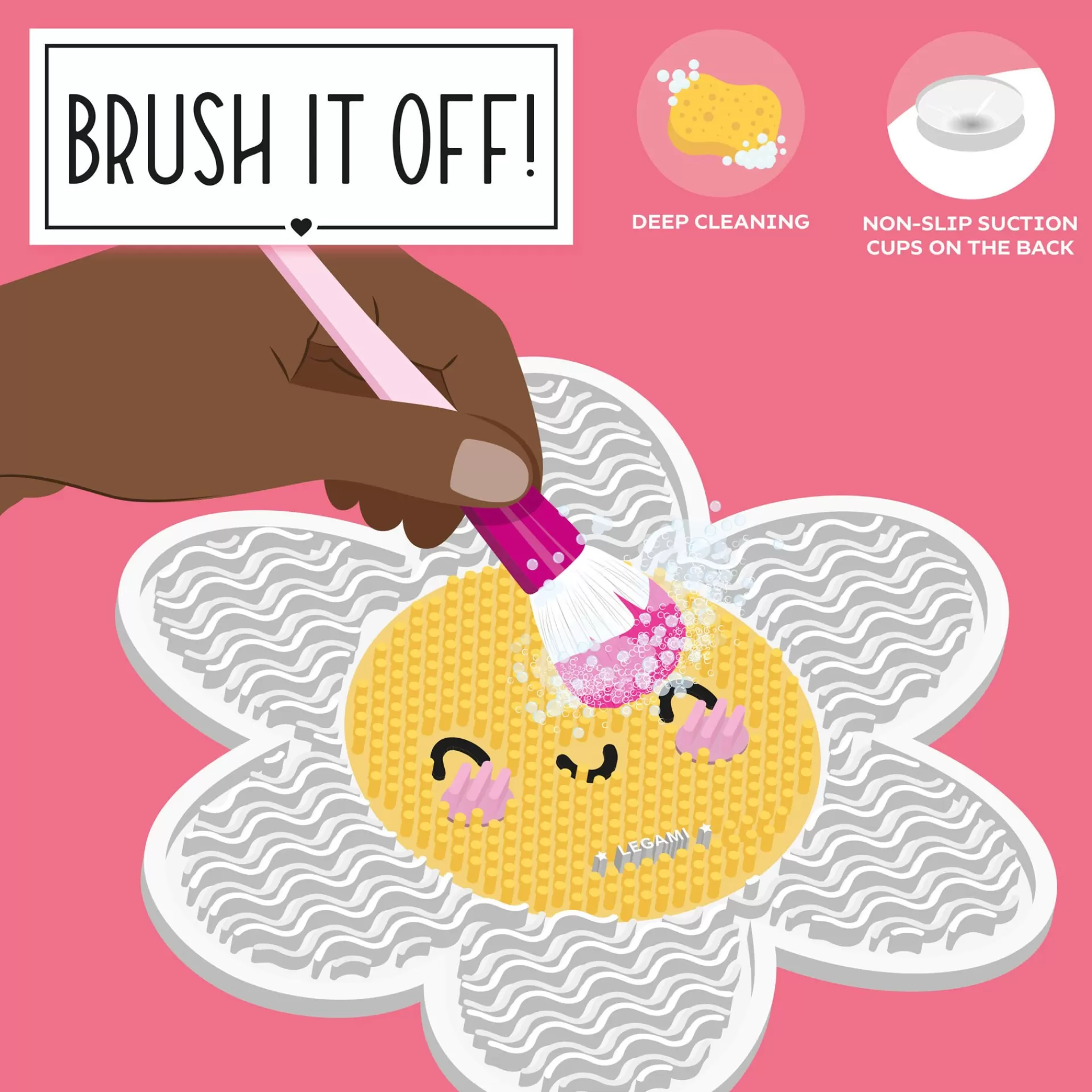 Legami Milano Gesicht Und Körper^Reinigungspad für Make-up-Pinsel - Brush it Off!