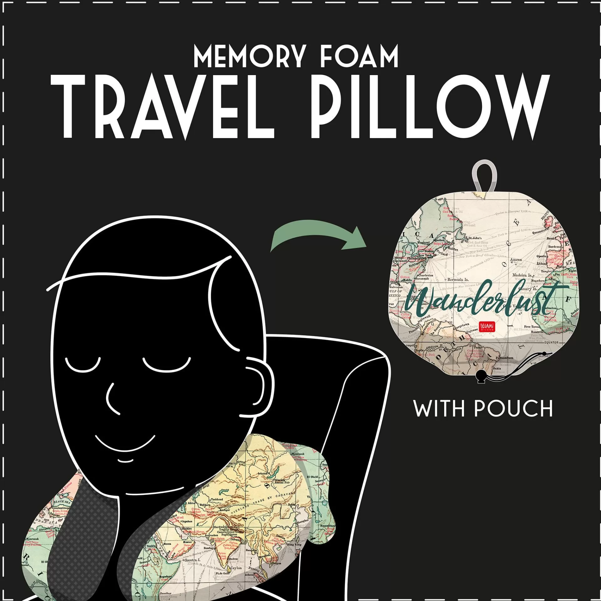 Legami Milano Reise-Accessoires^Reisekissen aus Memory-Schaum - Travel Pillow