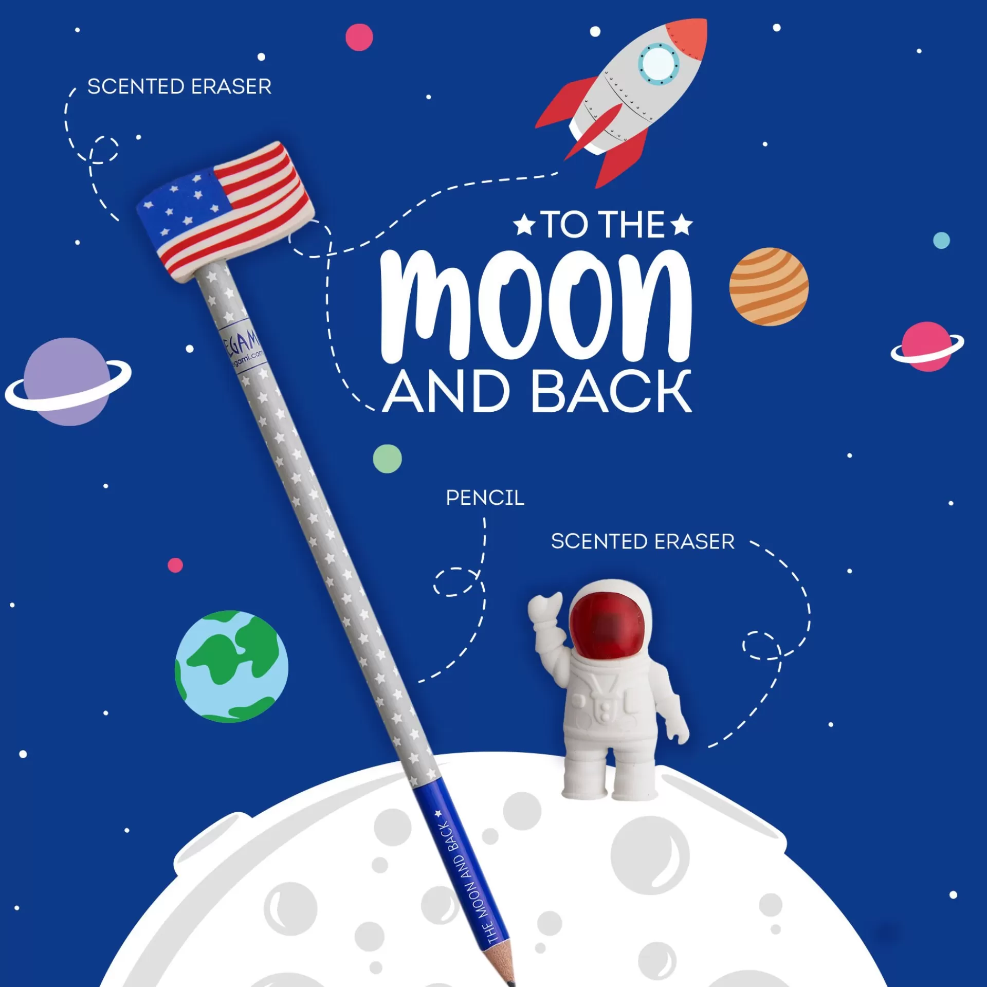 Legami Milano Bleistifte Und Buntstifte^Schreibtischset - To the Moon and Back