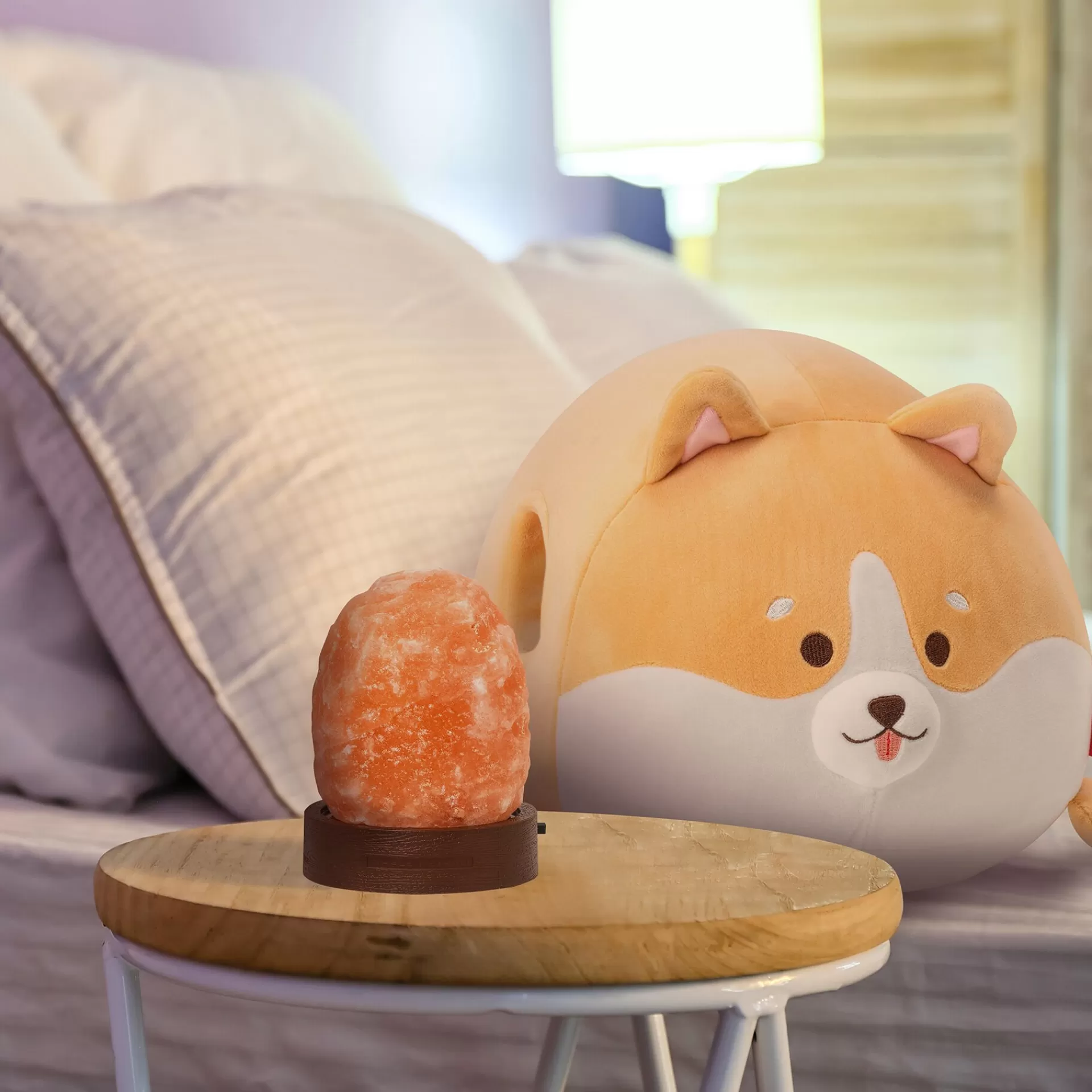 Legami Milano Lampen | Kissen Und Decken^Set Kissen Corgi e Himalaja-Salzlampe