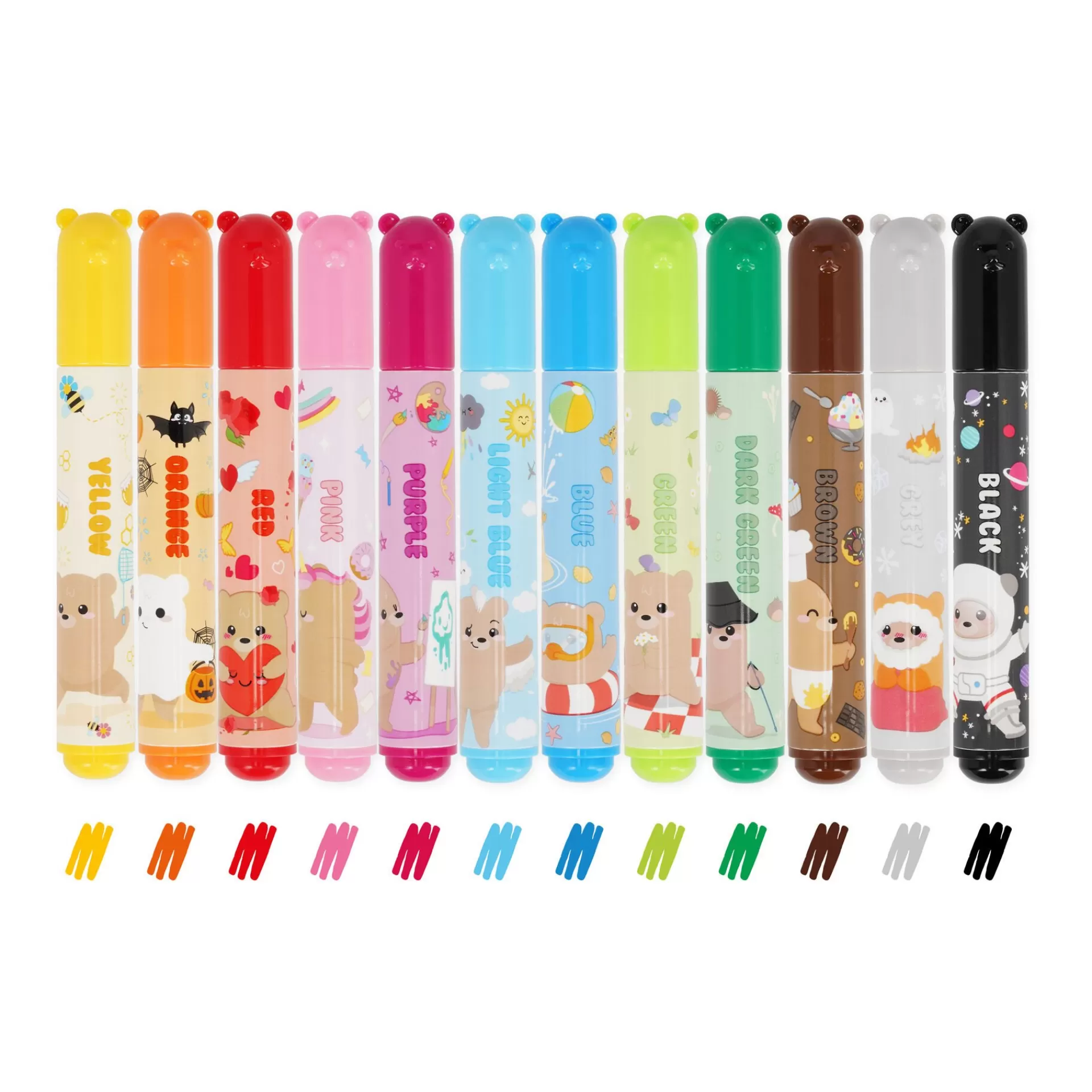 Legami Milano Textmarker Und Filzstifte^Set mit 12 Filzstiften - Teddy Friends