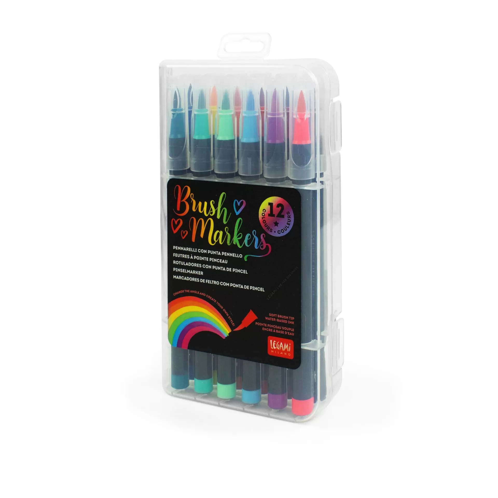 Legami Milano Textmarker Und Filzstifte^Set mit 12 Filzstiften mit Pinselspitze - Brush Markers