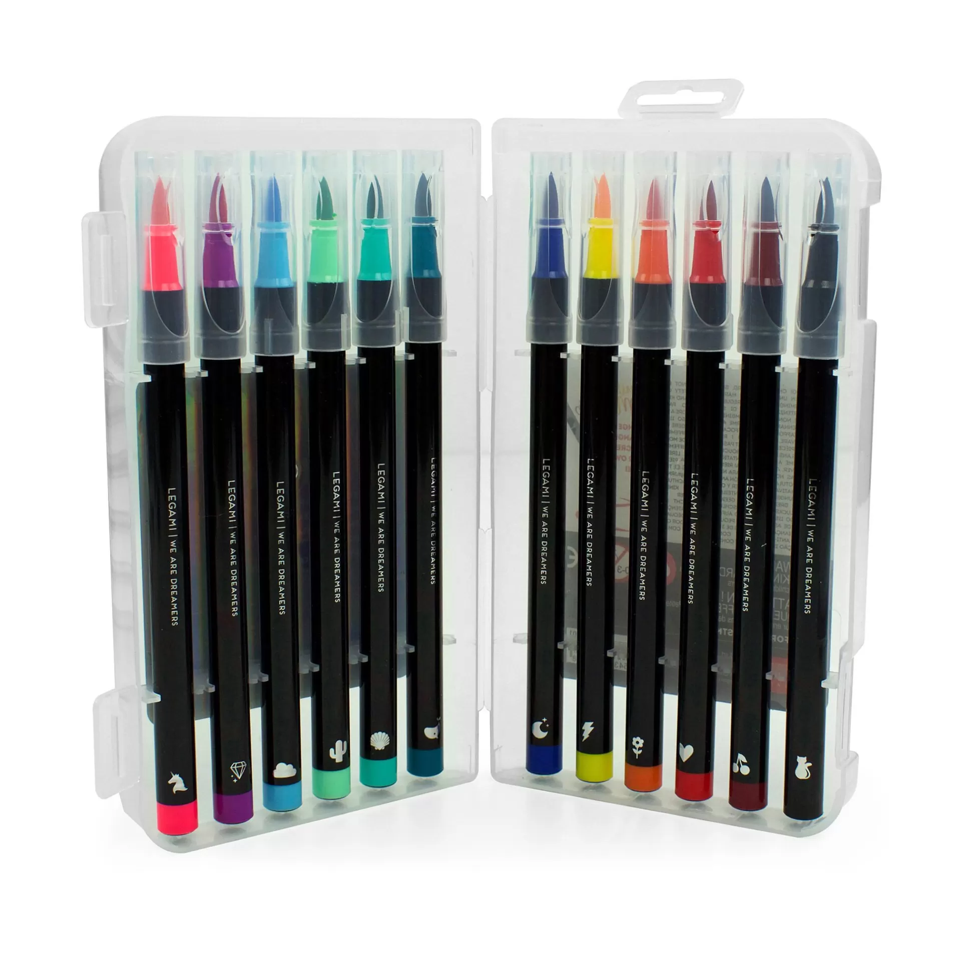 Legami Milano Textmarker Und Filzstifte^Set mit 12 Filzstiften mit Pinselspitze - Brush Markers