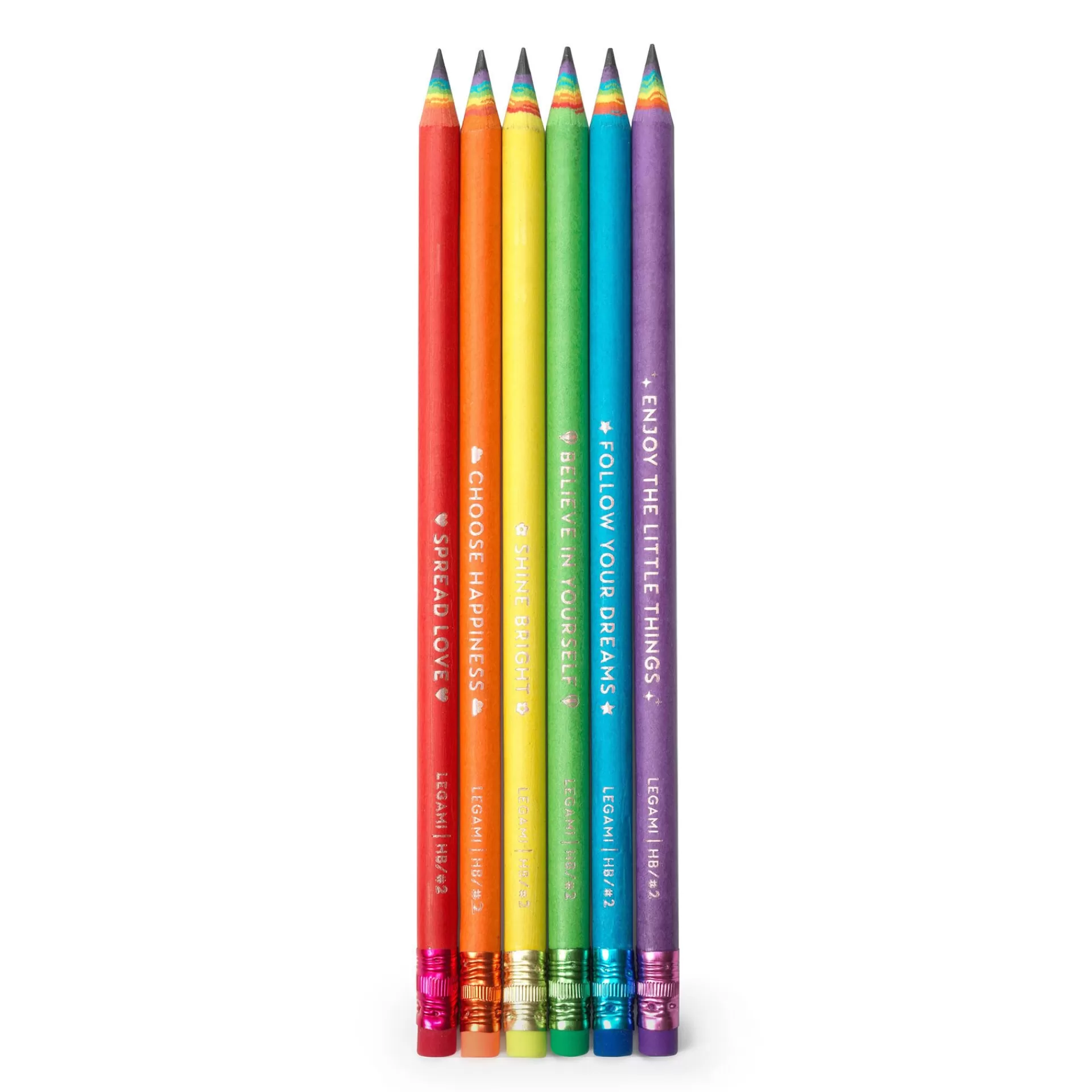 Legami Milano Bleistifte Und Buntstifte^Set mit 6 HB-Bleistiften aus Recycling-Papier