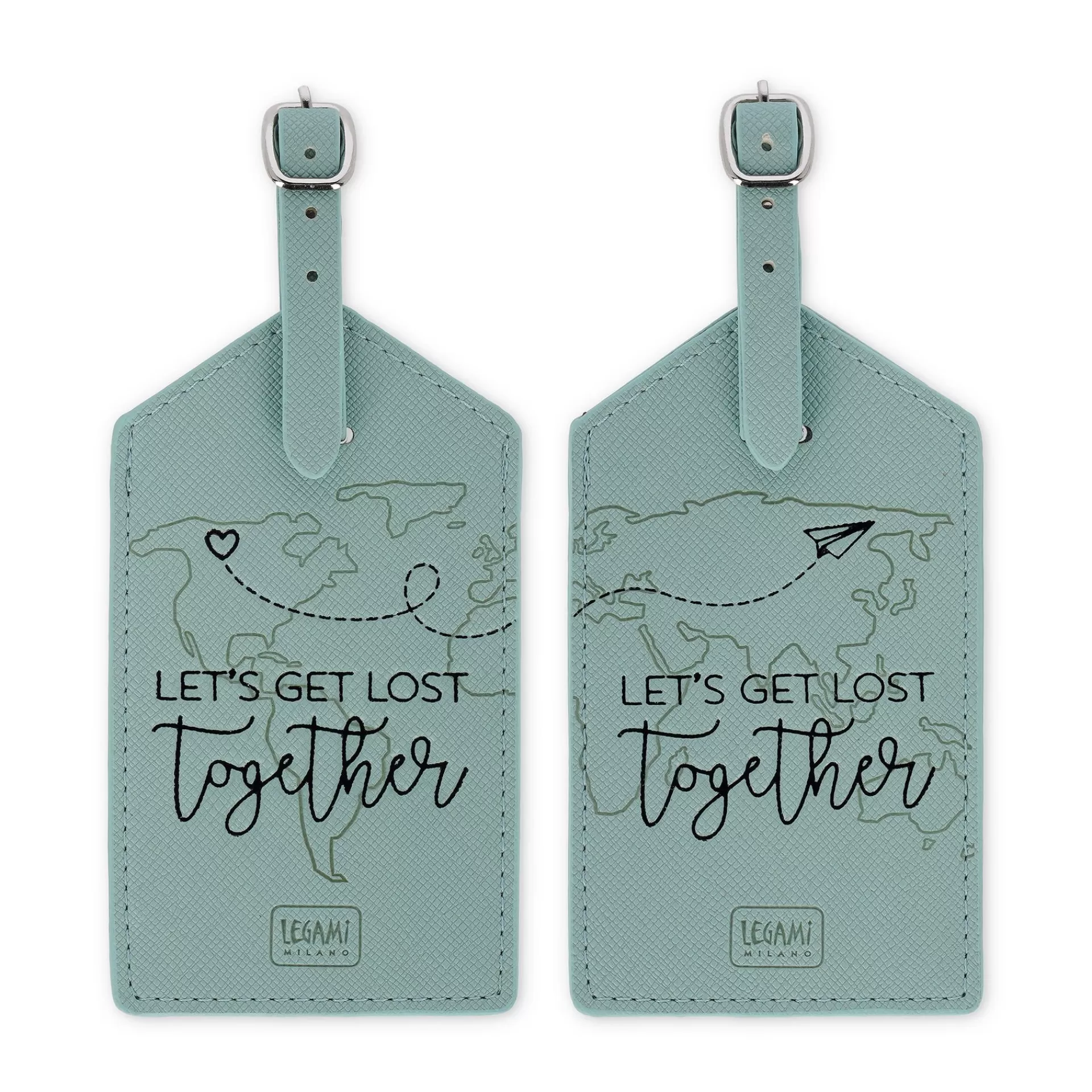 Legami Milano Reise-Accessoires^Set mit 2 Kofferetiketten - Let's Get Lost Together