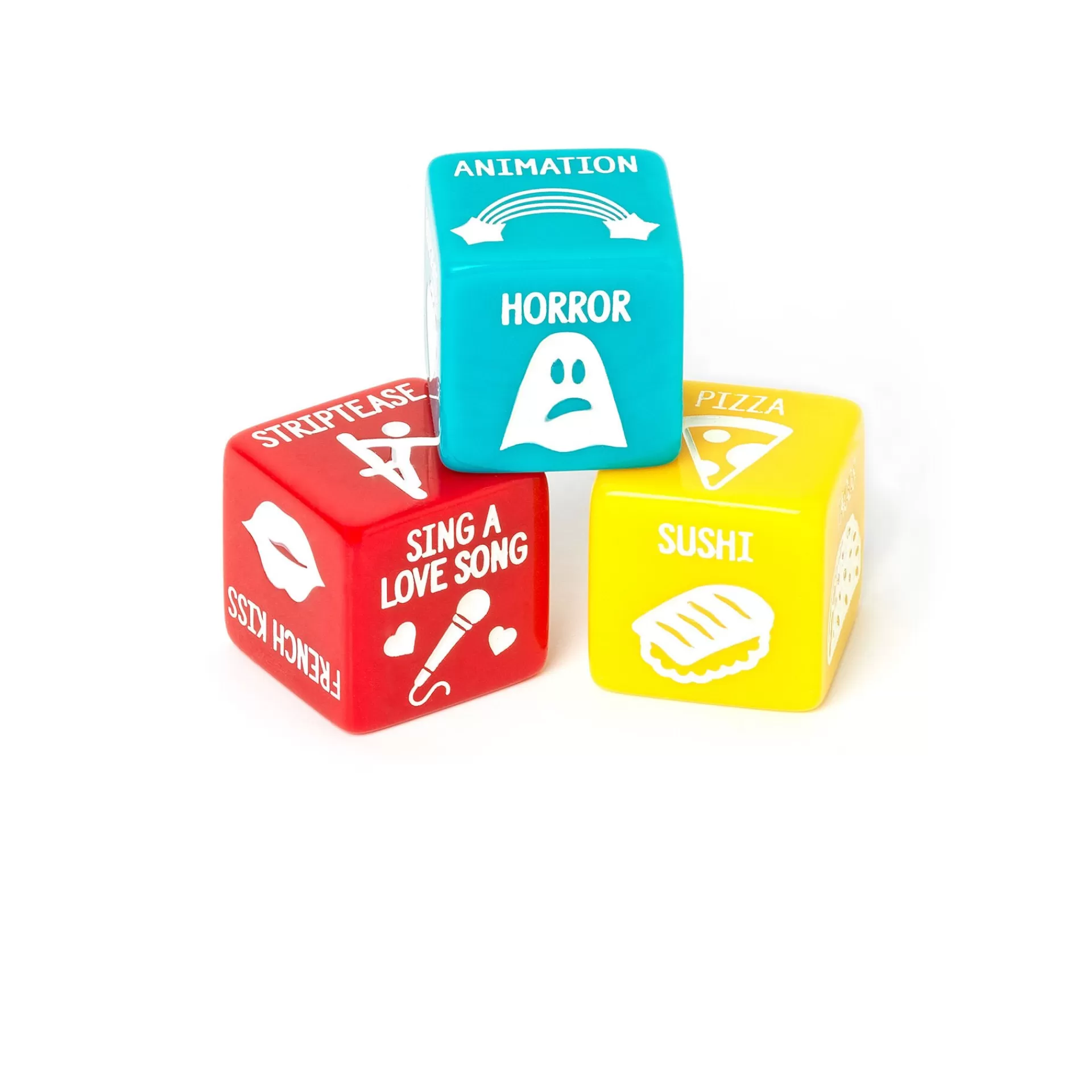 Legami Milano Spiele^Set mit 3 Würfeln - Date in Progress