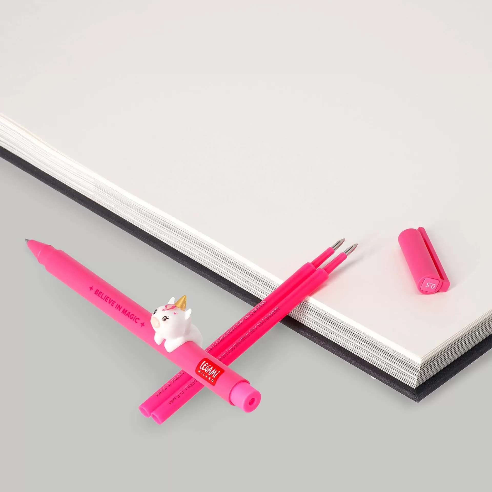 Legami Milano Gelstifte Nachfüllminen Lovely Friends | Kugelschreiber Und Gelstifte^Set Stift Lovely Unicorn mit Neonrosa Ersatzmine