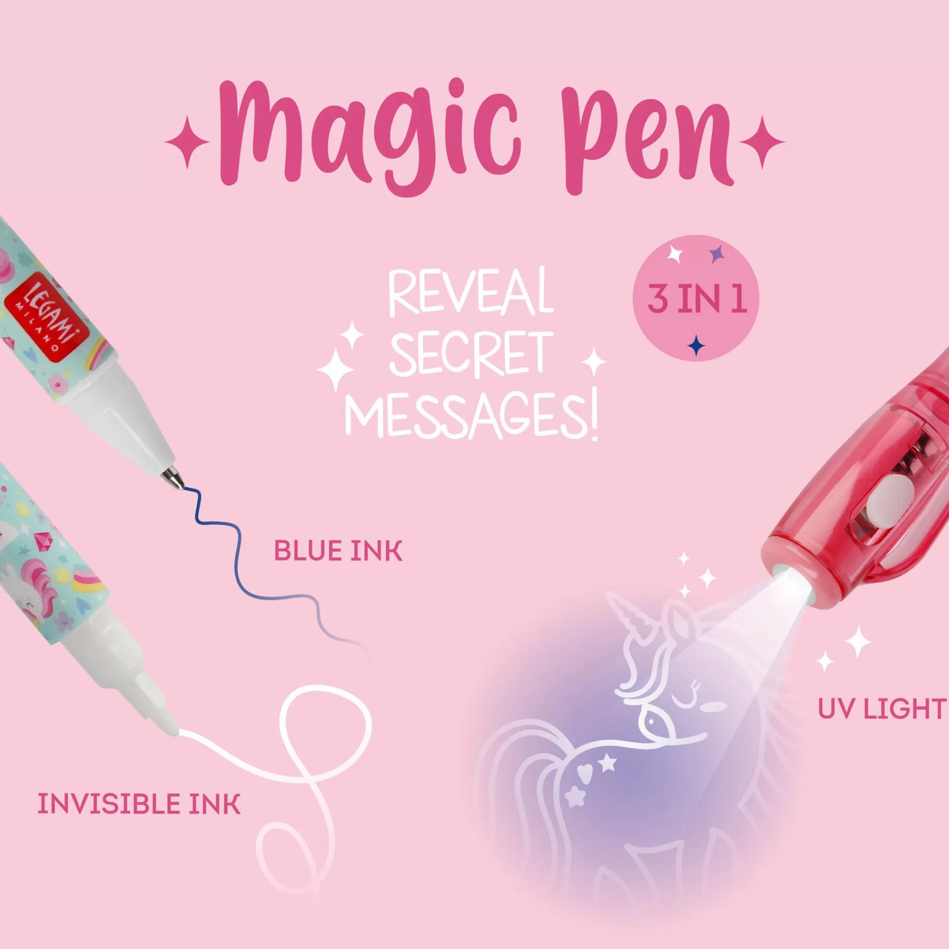 Legami Milano Kugelschreiber Und Gelstifte^Stift mit Unsichtbarer Tinte - Magic Pen