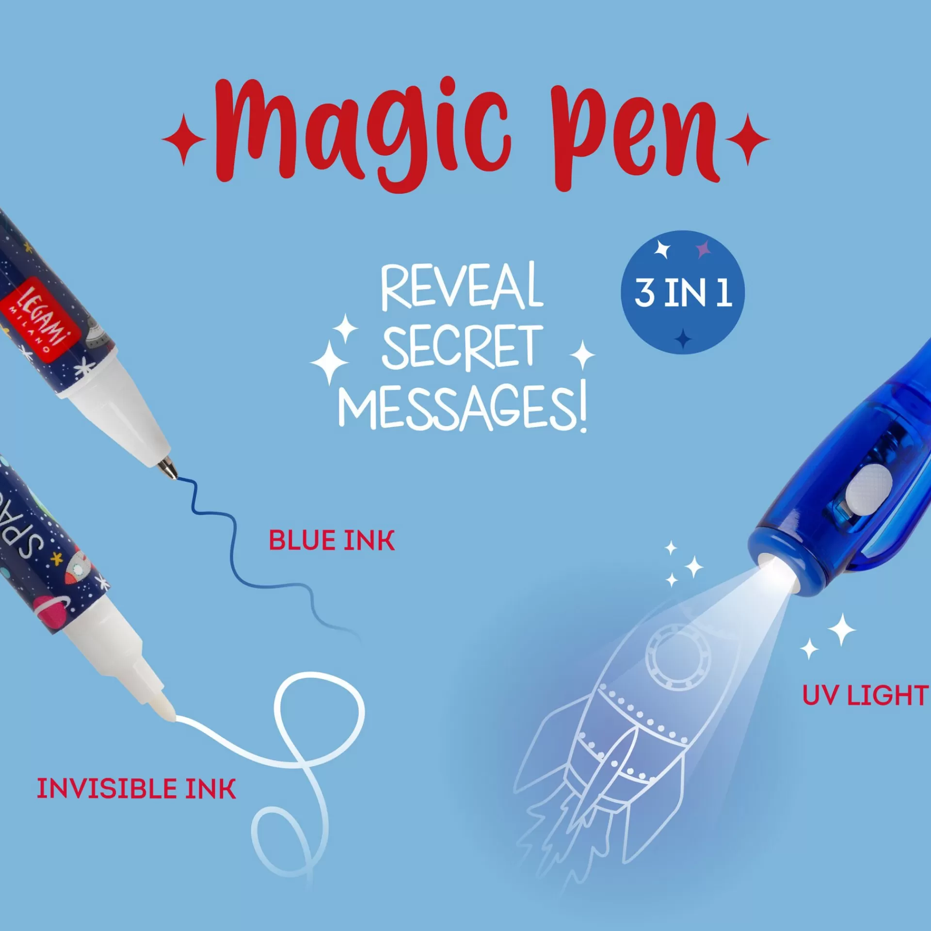 Legami Milano Kugelschreiber Und Gelstifte^Stift mit Unsichtbarer Tinte - Magic Pen