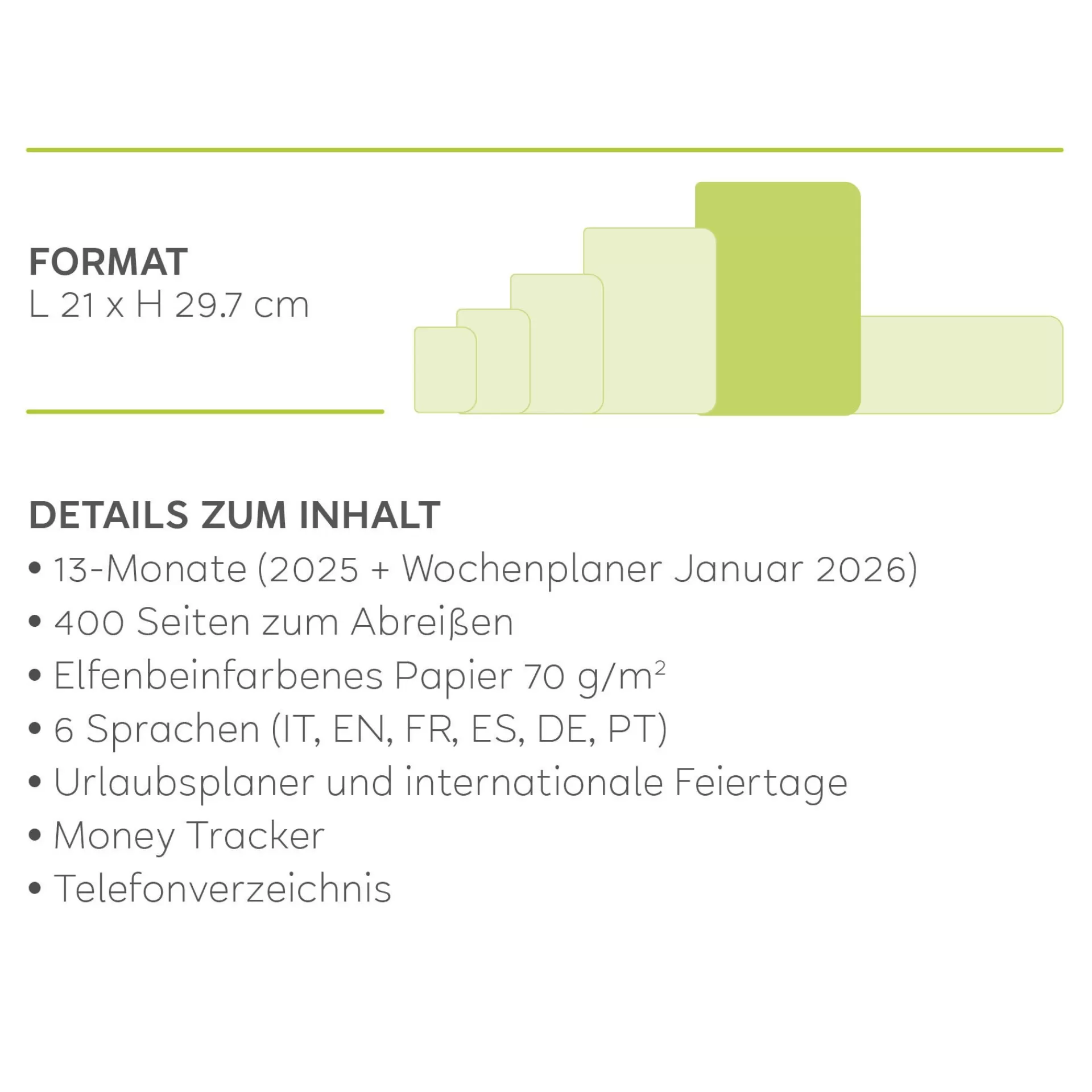 Legami Milano Tagesplaner Für 12 Monate^Terminplaner für 13 Monate - 1 Tag pro Seite - Maxi - 2025