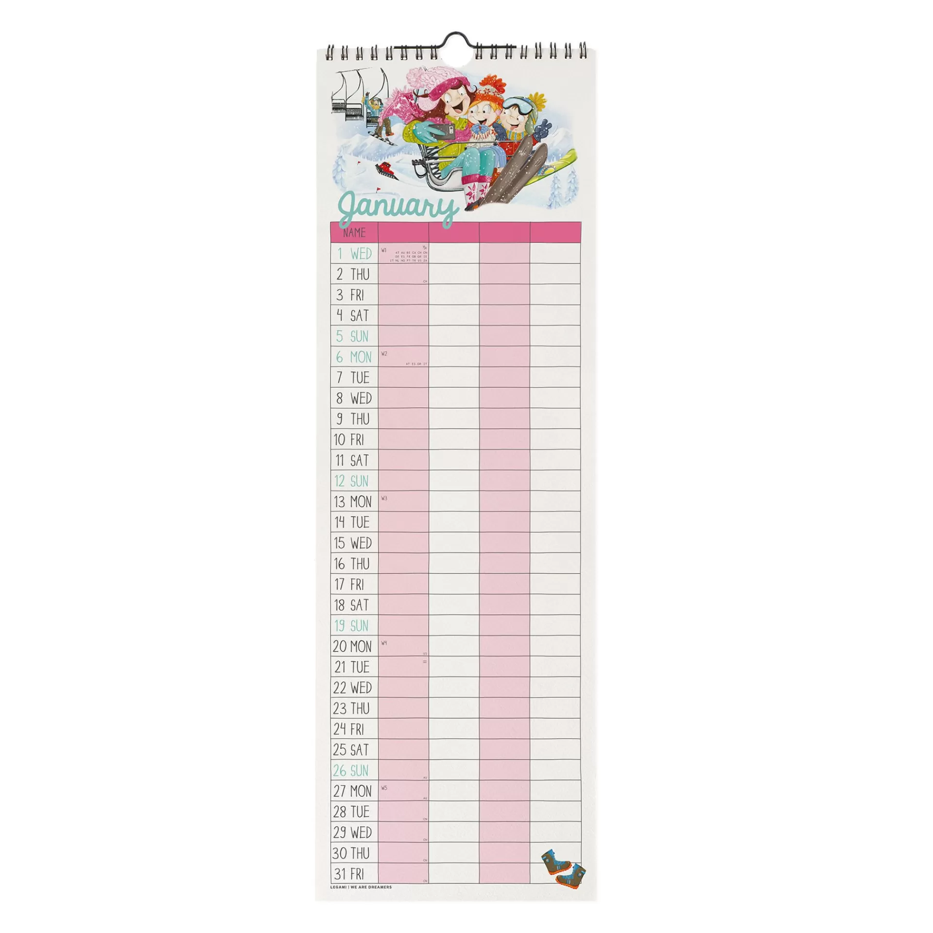 Legami Milano Wandkalender^Wandkalender 2025 - 16 x 49 cm