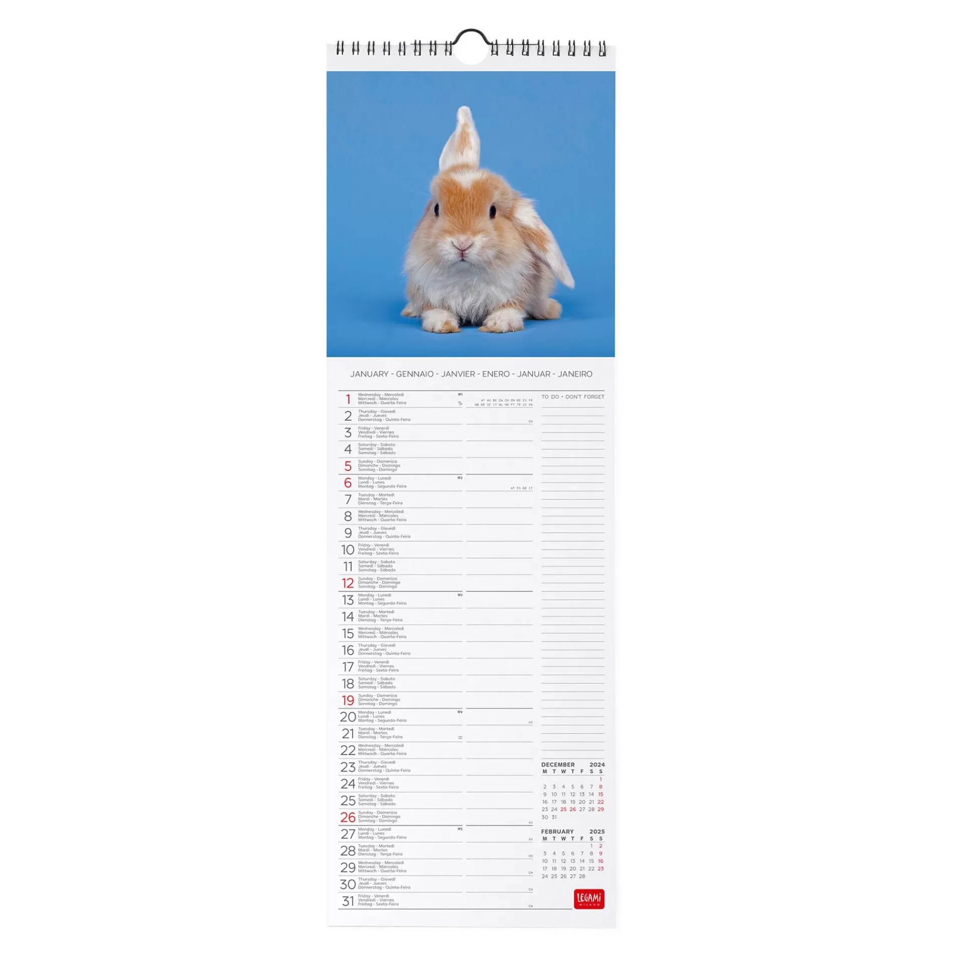 Legami Milano Wandkalender^Wandkalender 2025 - 16 x 49 cm