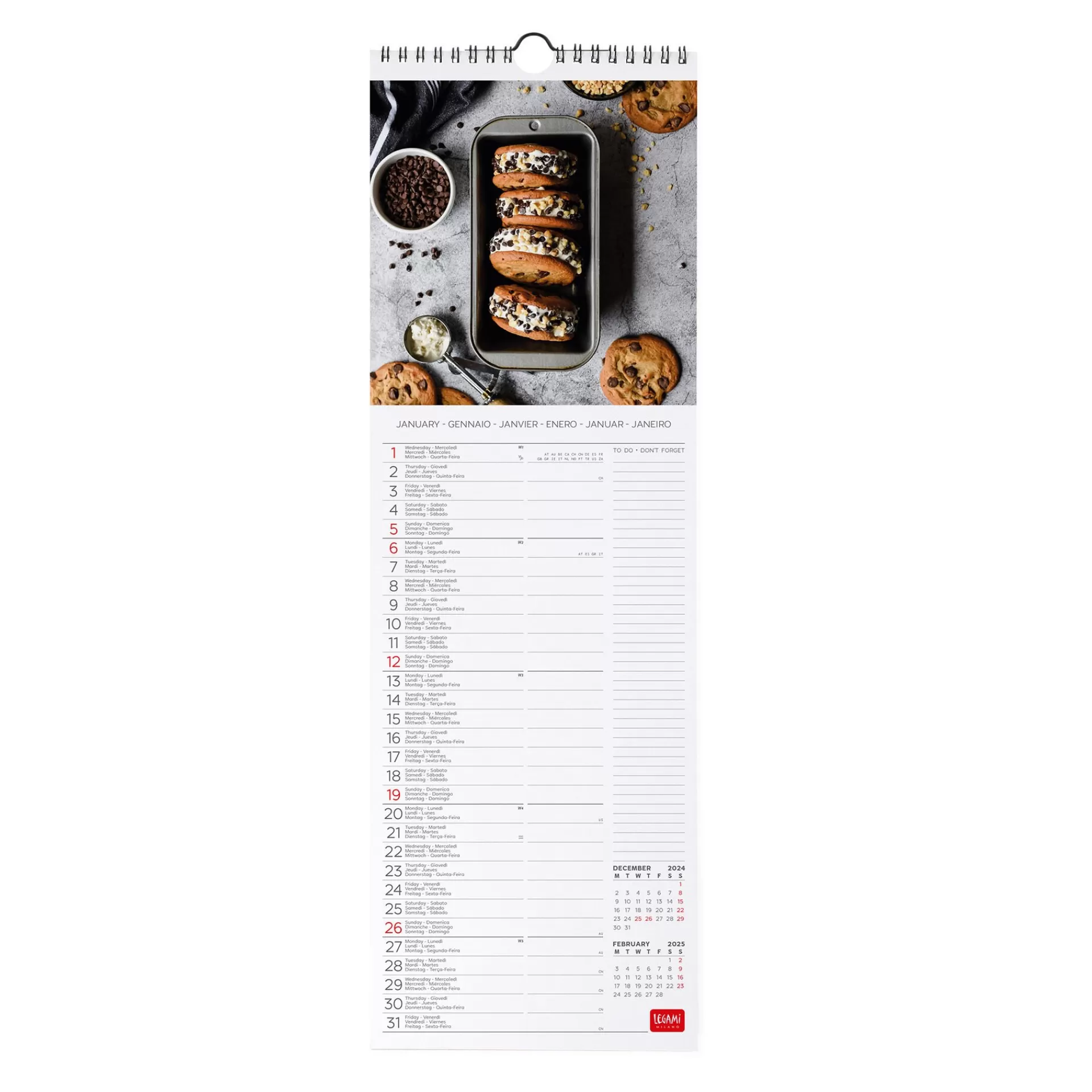 Legami Milano Wandkalender^Wandkalender 2025 - 16 x 49 cm