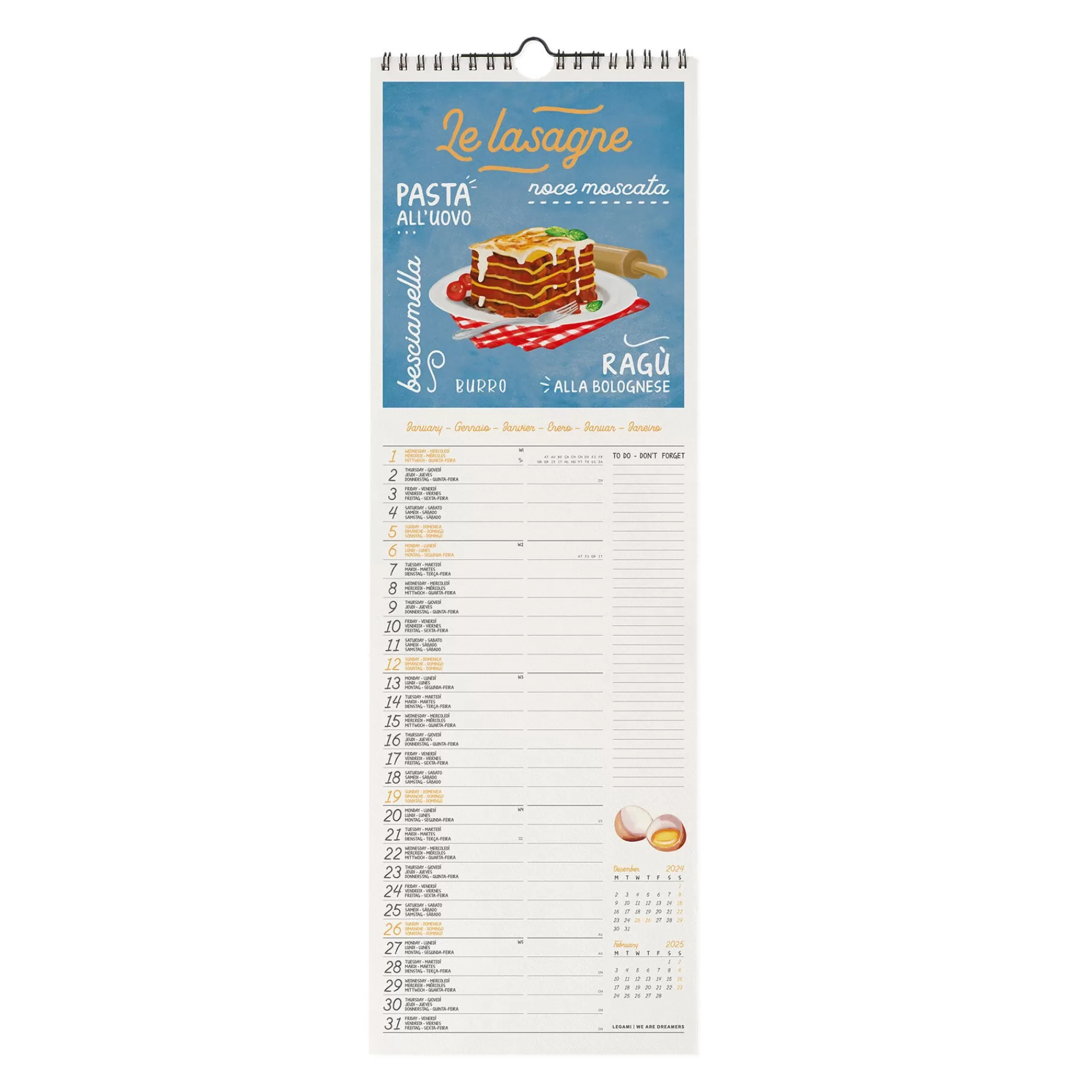 Legami Milano Wandkalender^Wandkalender 2025 - 16 x 49 cm