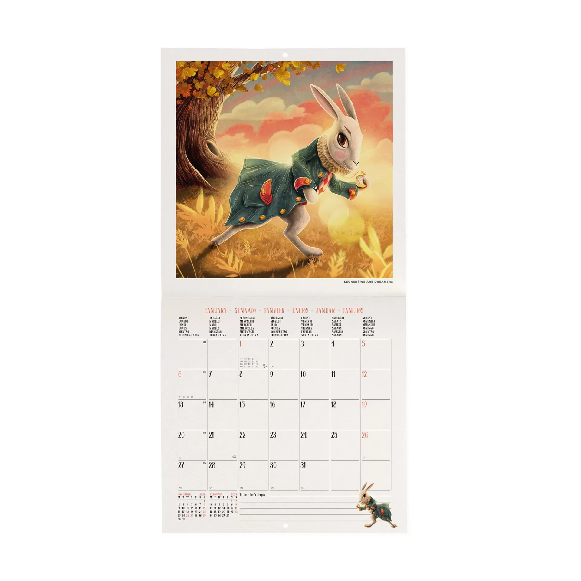 Legami Milano Wandkalender^Wandkalender 2025 - 18 x 18 cm