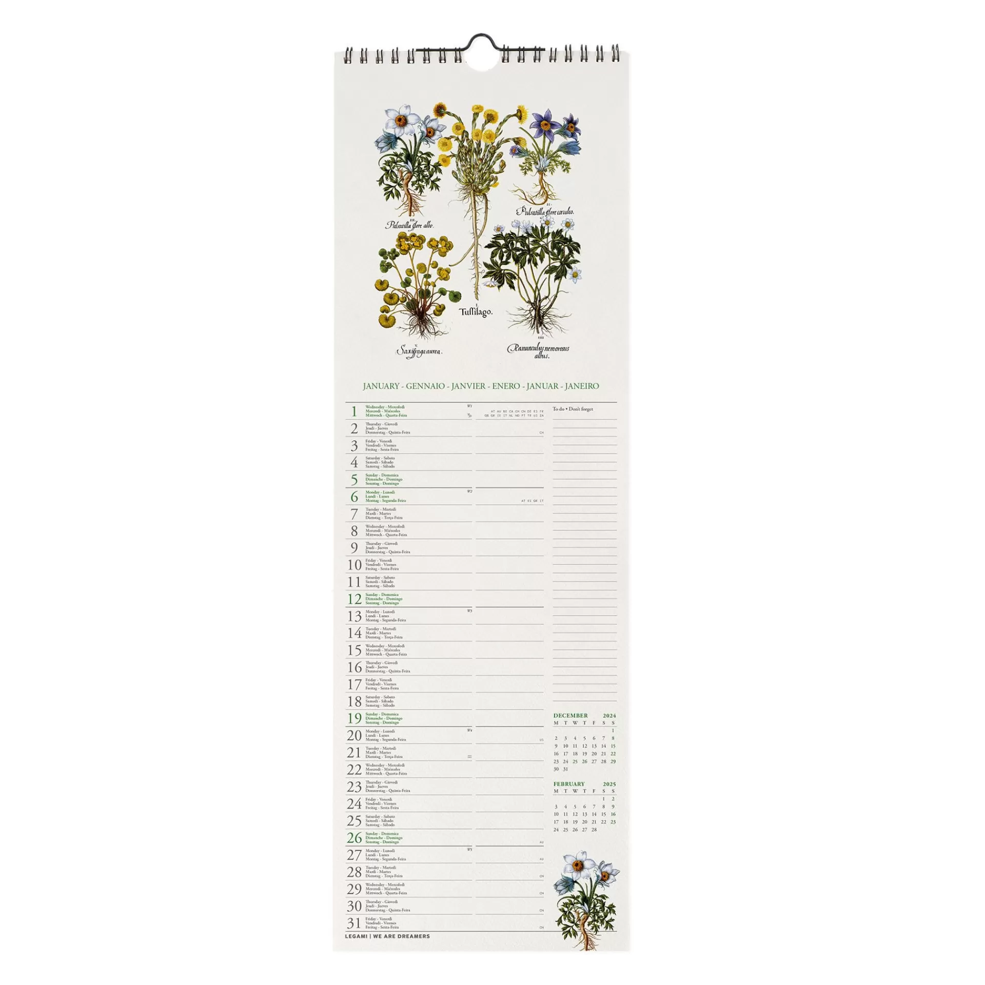 Legami Milano Wandkalender^Wandkalender 2025 - 16 x 49 cm