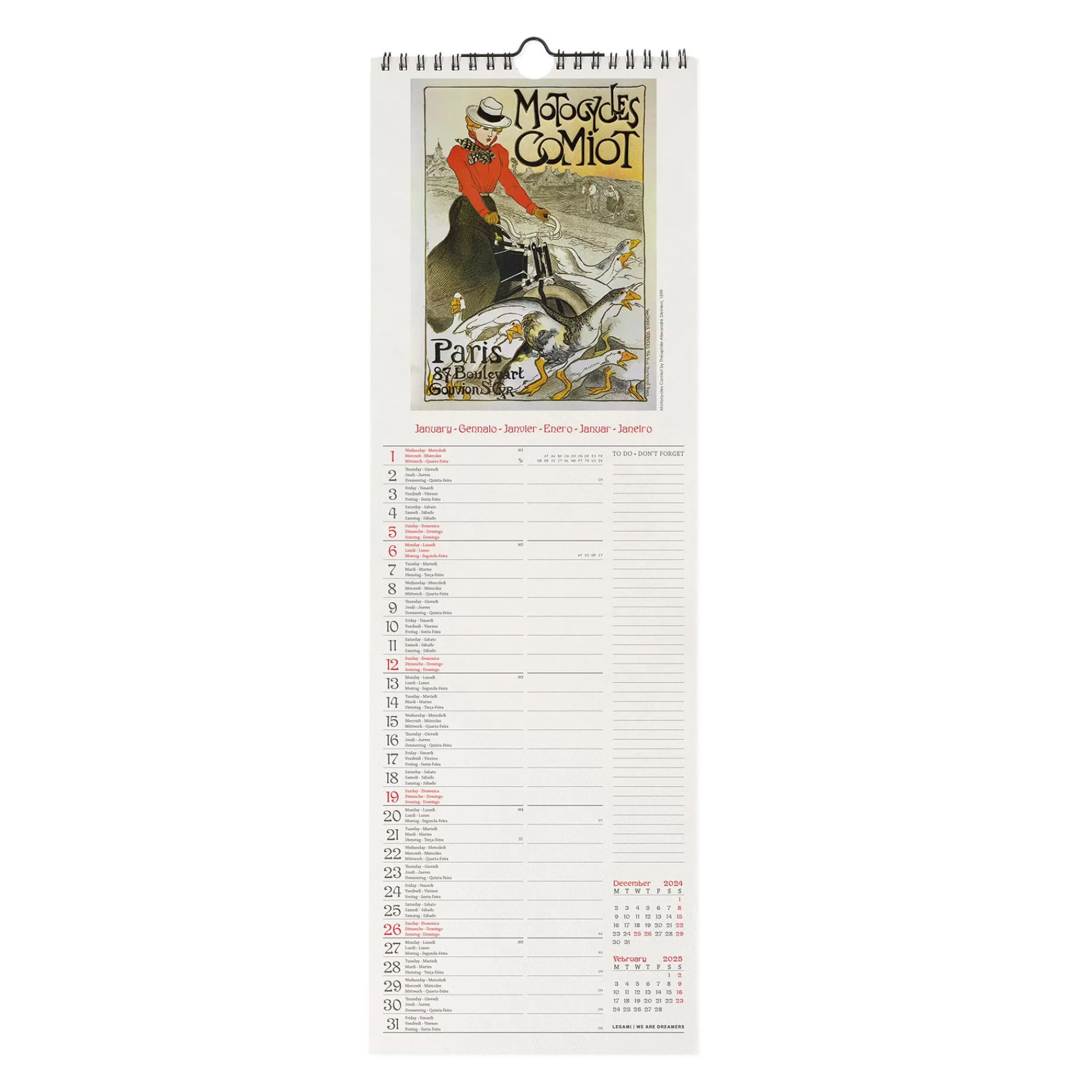 Legami Milano Wandkalender^Wandkalender 2025 - 16 x 49 cm