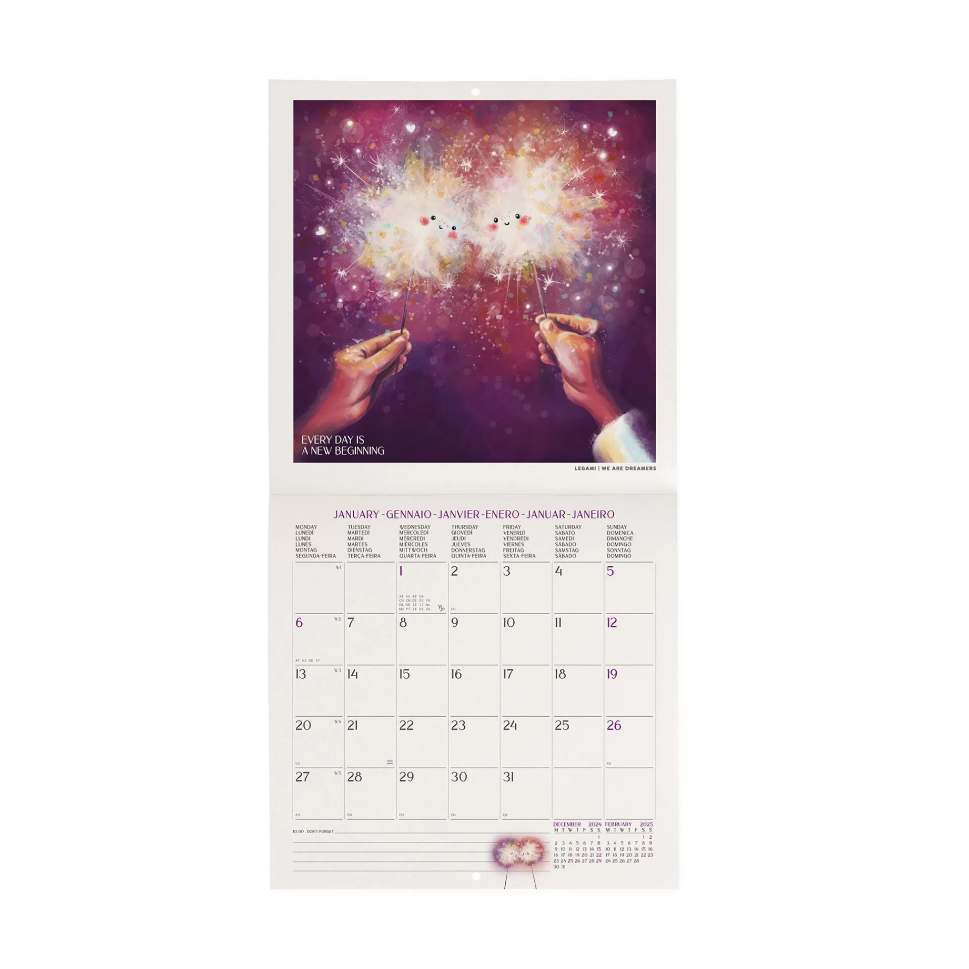 Legami Milano Wandkalender^Wandkalender 2025 - 18 x 18 cm