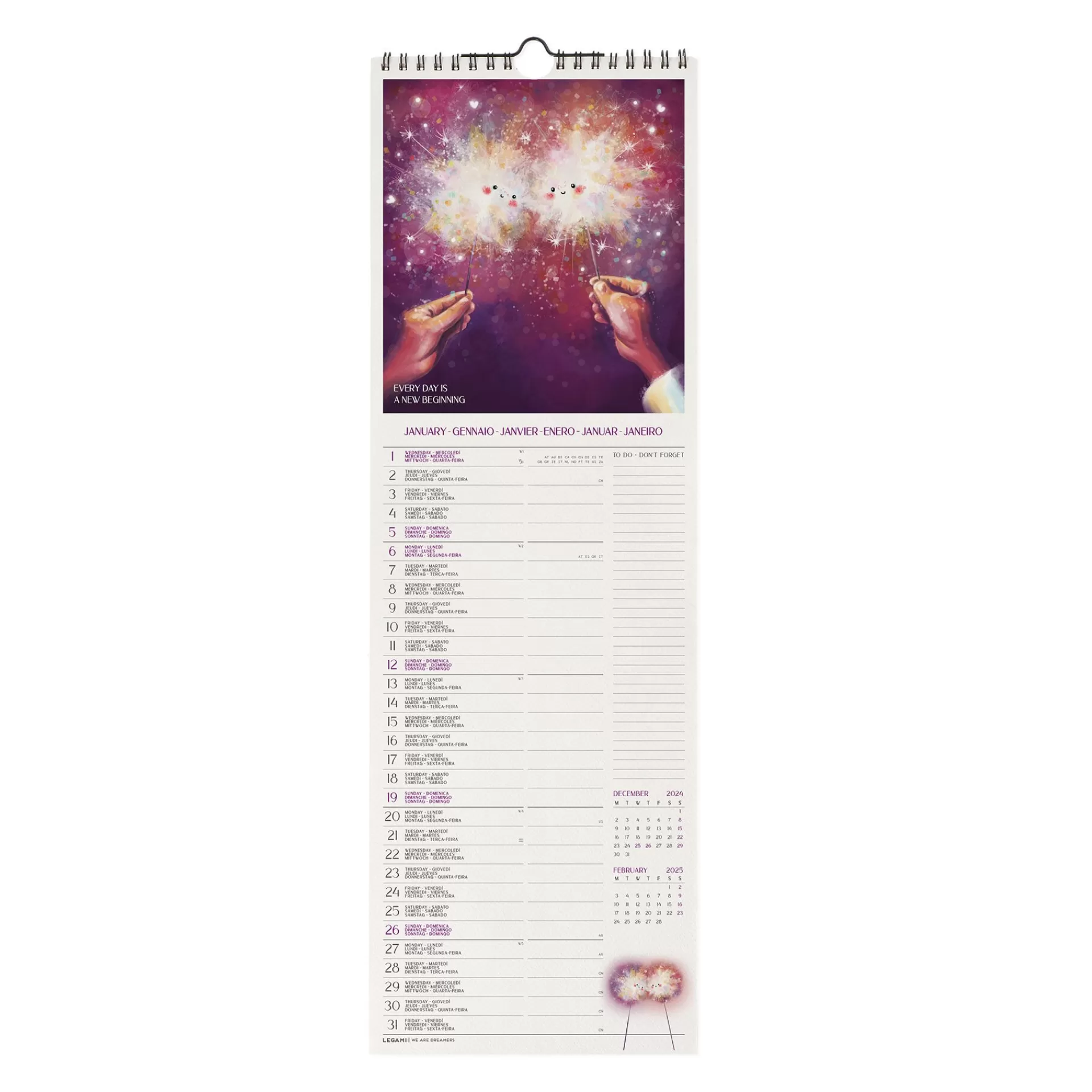 Legami Milano Wandkalender^Wandkalender 2025 - 16 x 49 cm