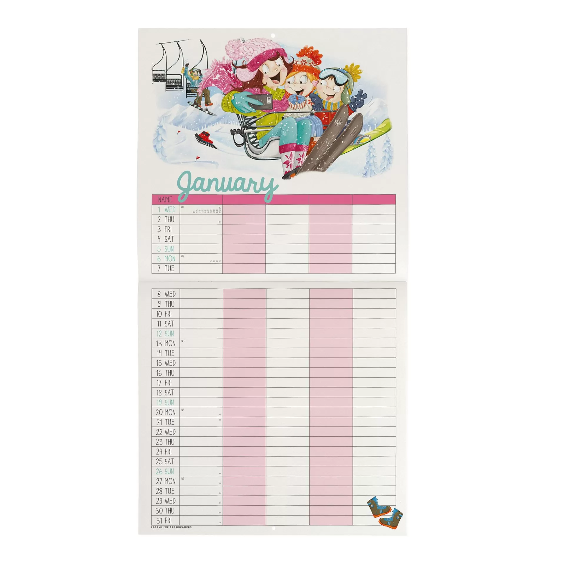 Legami Milano Wandkalender^Wandkalender 2025 - 30 x 29 cm