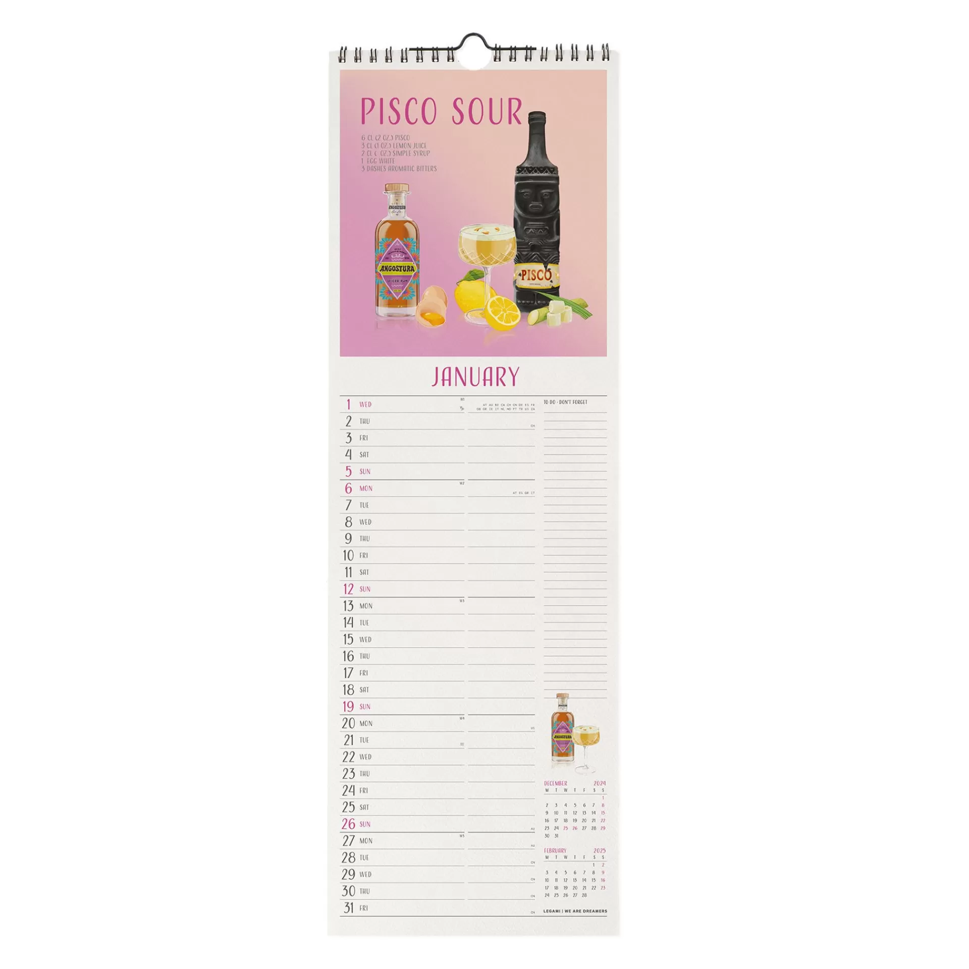 Legami Milano Wandkalender^Wandkalender 2025 - 16 x 49 cm
