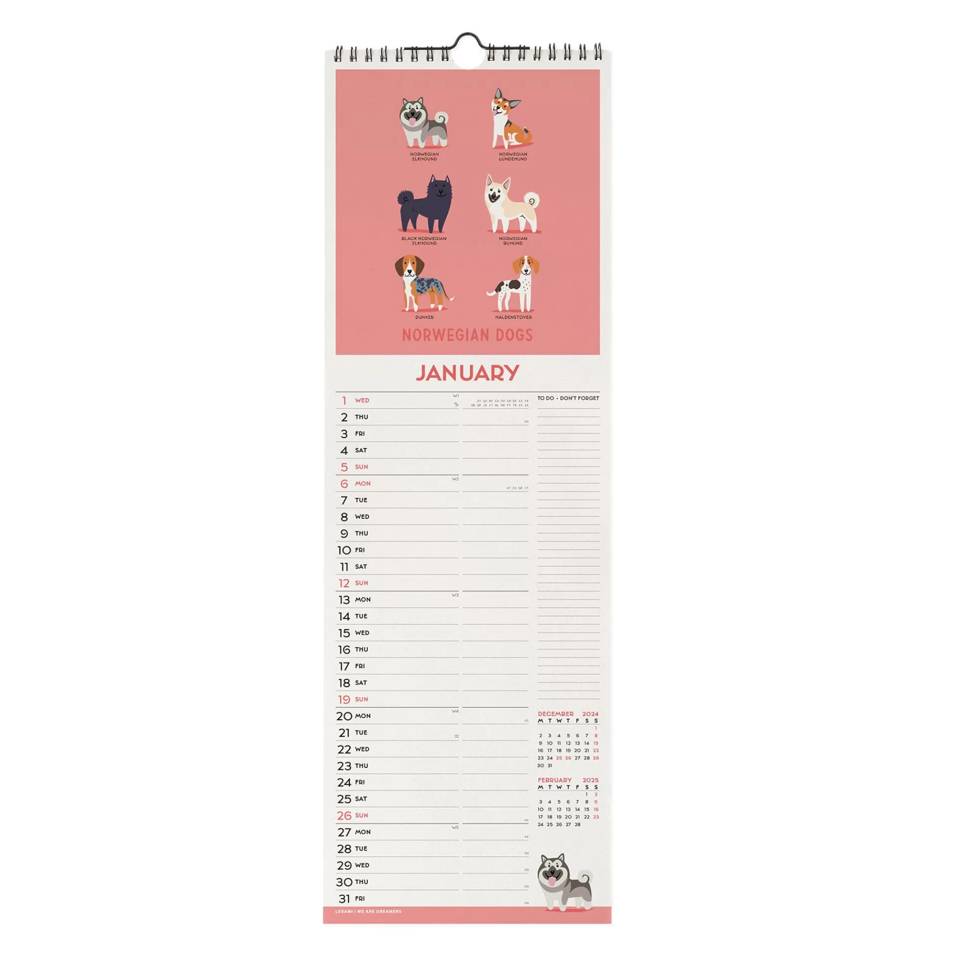 Legami Milano Wandkalender^Wandkalender 2025 - 16 x 49 cm