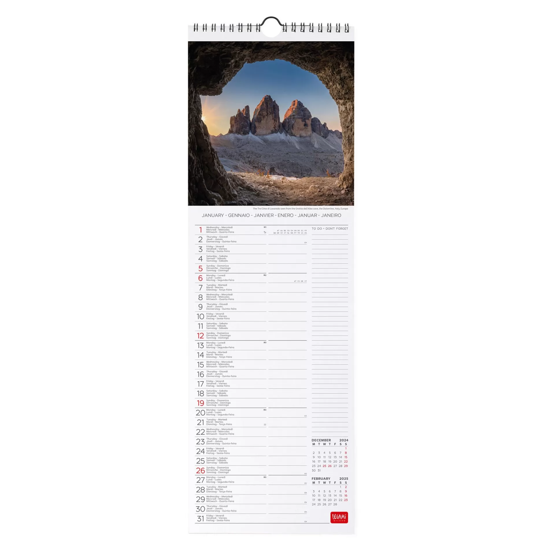 Legami Milano Wandkalender^Wandkalender 2025 - 16 x 49 cm
