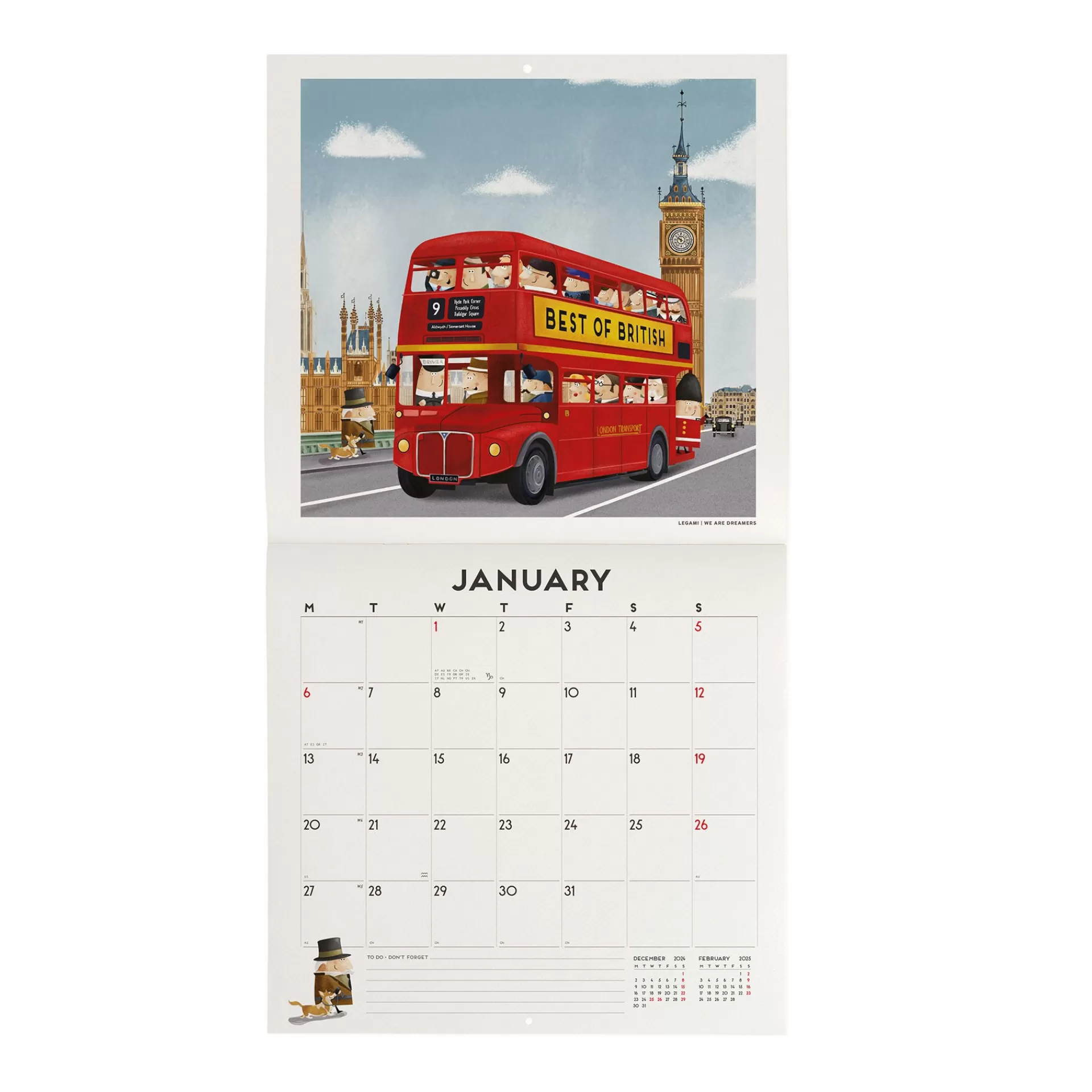 Legami Milano Wandkalender^Wandkalender 2025 - 30 x 29 cm