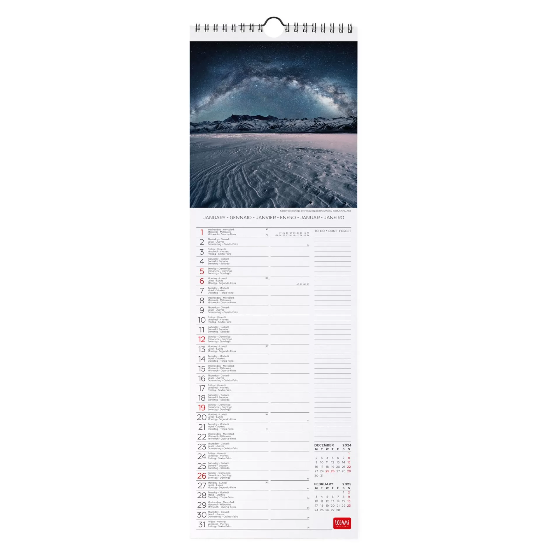 Legami Milano Wandkalender^Wandkalender 2025 - 16 x 49 cm