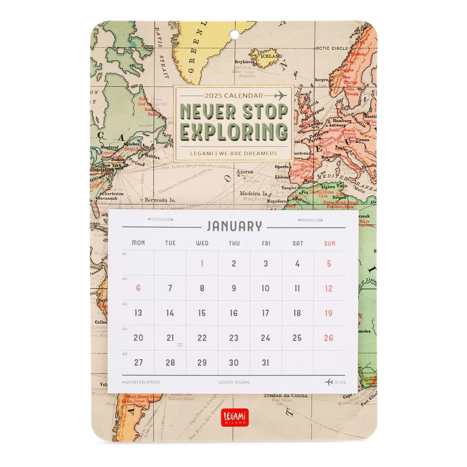 Legami Milano Wandkalender^Wandkalender mit 13 Monaten - 2025