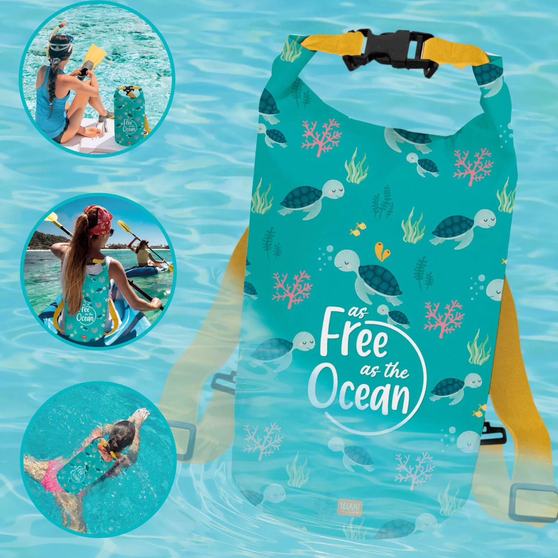 Legami Milano Strandzubehör | Taschen^Wasserdichter Beutel - 10 Liter - Good Vibes