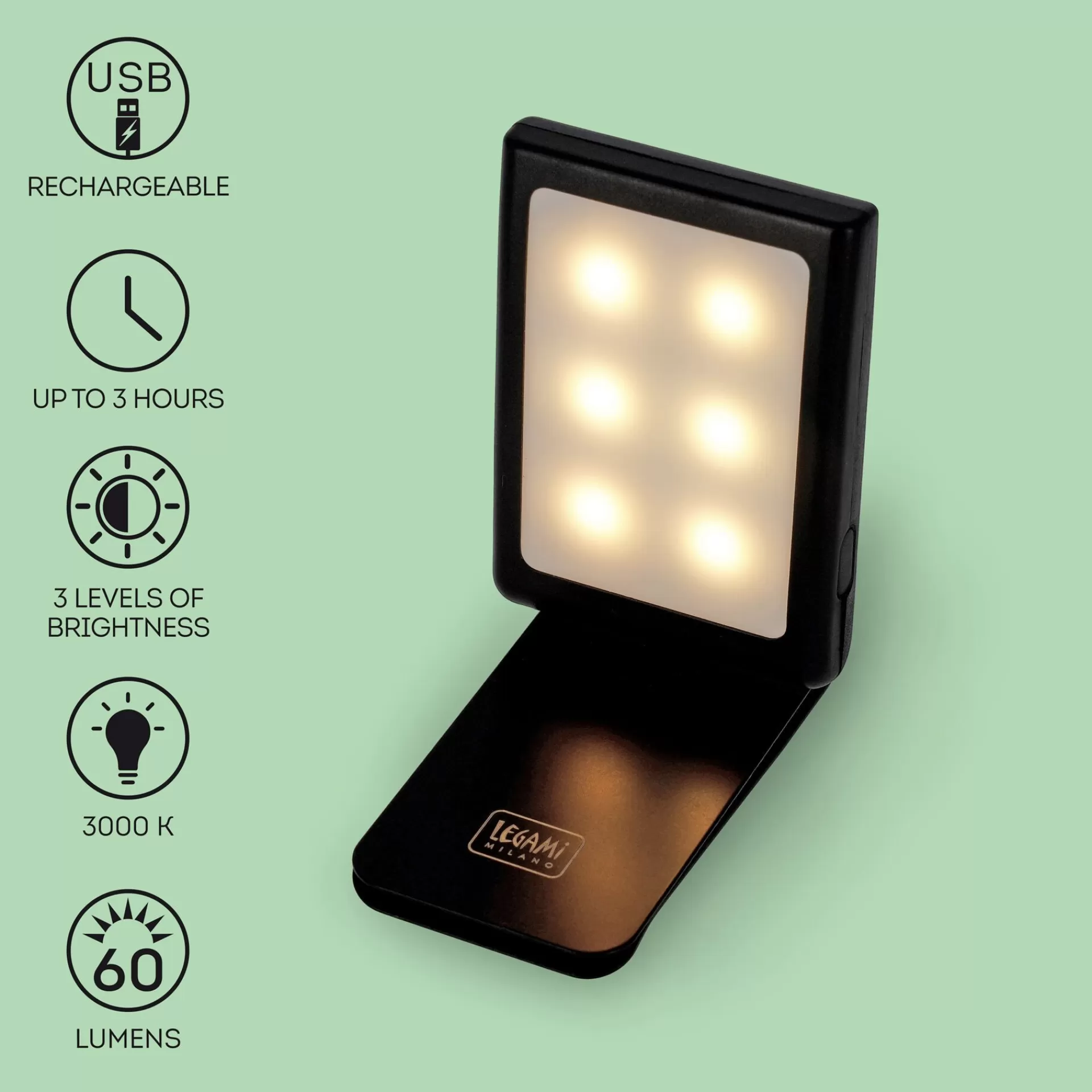 Legami Milano Leselampen^Wiederaufladbares LED-Leselicht - Super Night Dream